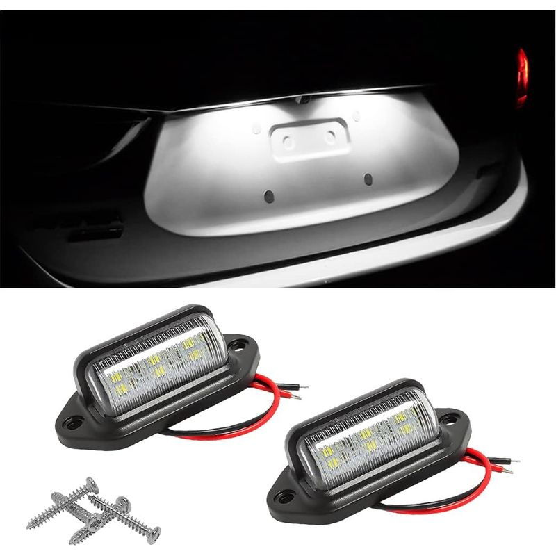 Stück Led-kennzeichenbeleuchtung, Wasserdichte 6-led-kennzeichenleuchten Hinten, Für Lkw, Transporter, Anhänger, Pkw Und Andere Fahrzeuge (weiß)
