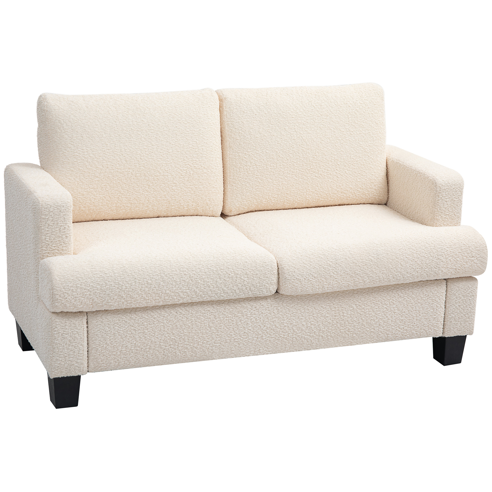 2-sitzer Sofa 120 Cm Mit Abnehmbaren Rückenkissen Chenille-stoff Für Wohnzimmer Schlafzimmer Büro Beige