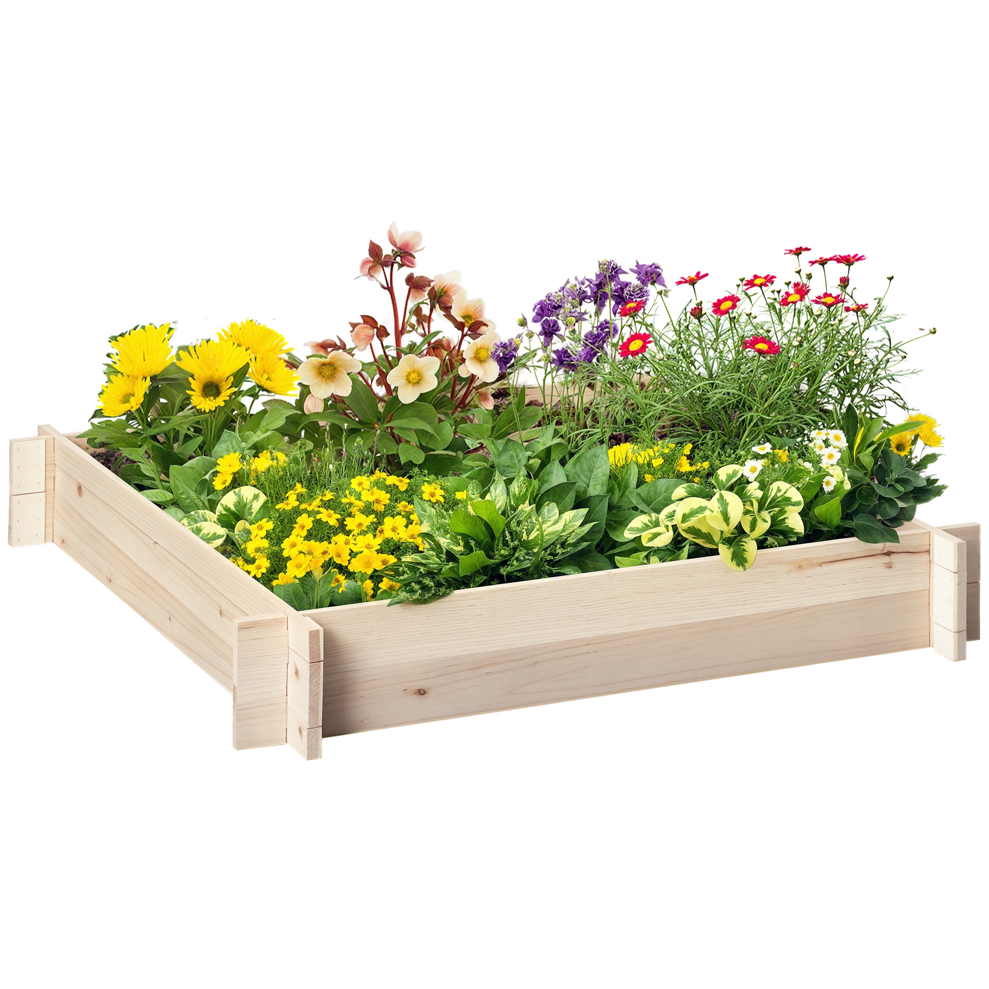 Hochbeet Holz Quadratisch Ohne Boden Gemüsebeet Garten Pflanzkasten Einfach Aufzubauen 100 X 100 X 16 Cm Naturholz