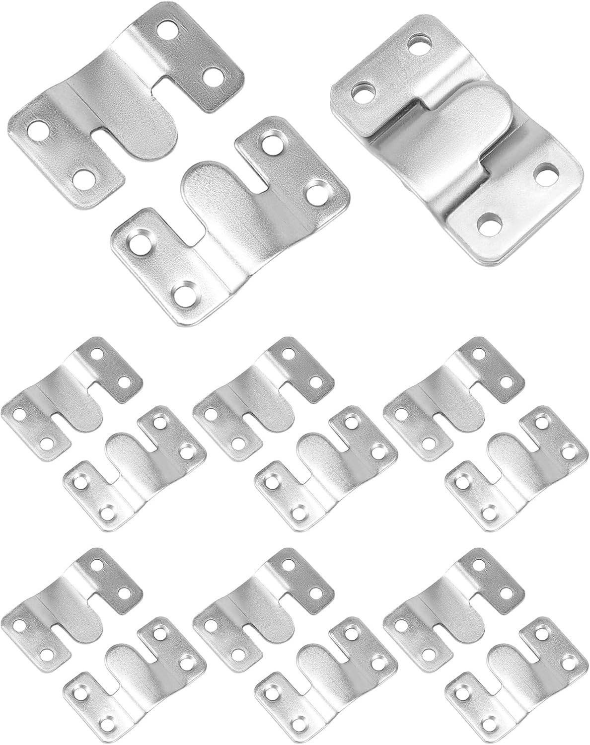 8 Paare Ineinandergreifende Haken Bilderhaken Spiegel Aufhängung Haken Sofa Bett Verbinder - Edelstahl - 54x30 Mm