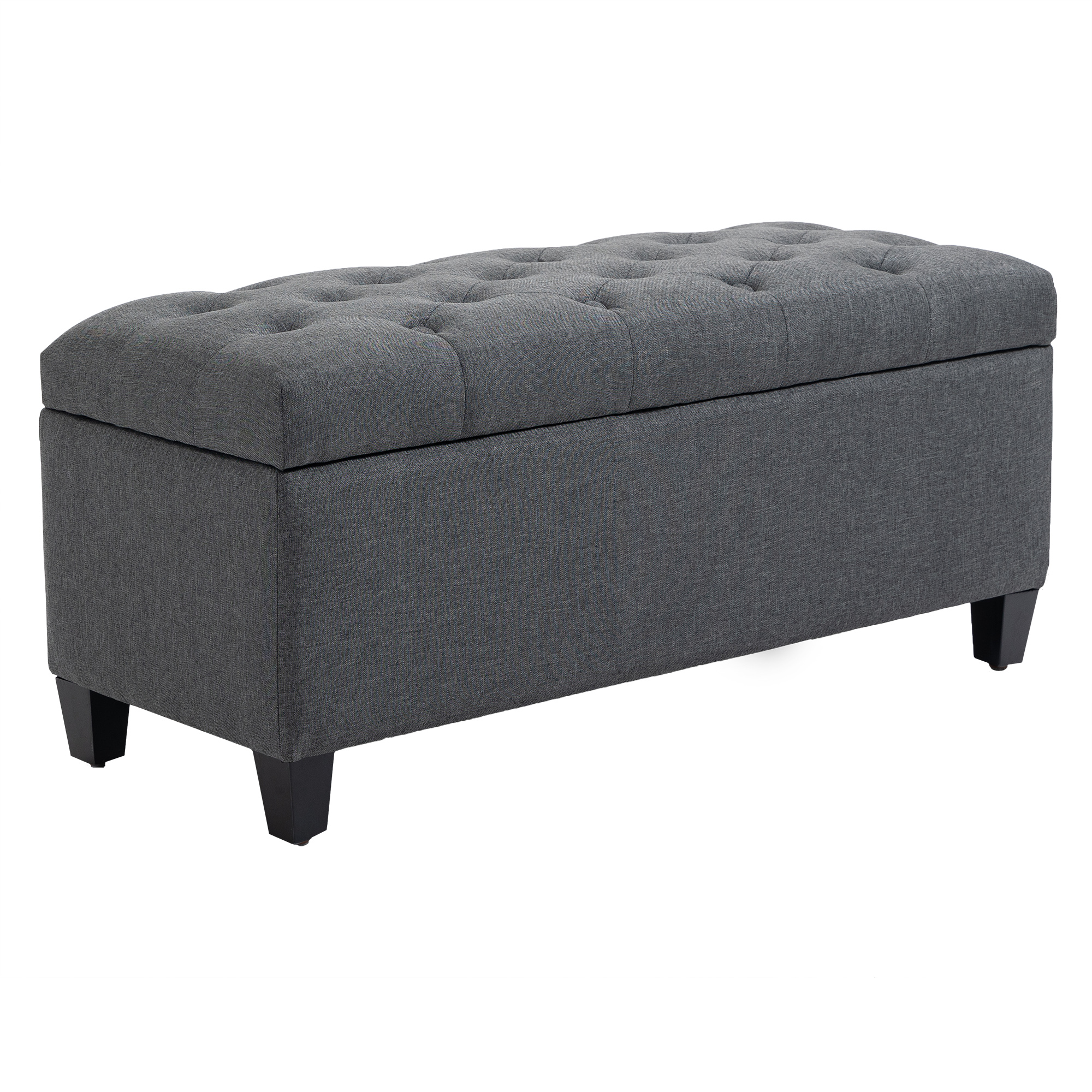 Sitzbank Mit Stauraum Aufbewahrungstruhe Hocker Für Wohnzimmer Schlafzimmer Flur 100 X 40 X 44 Cm Dunkelgrau