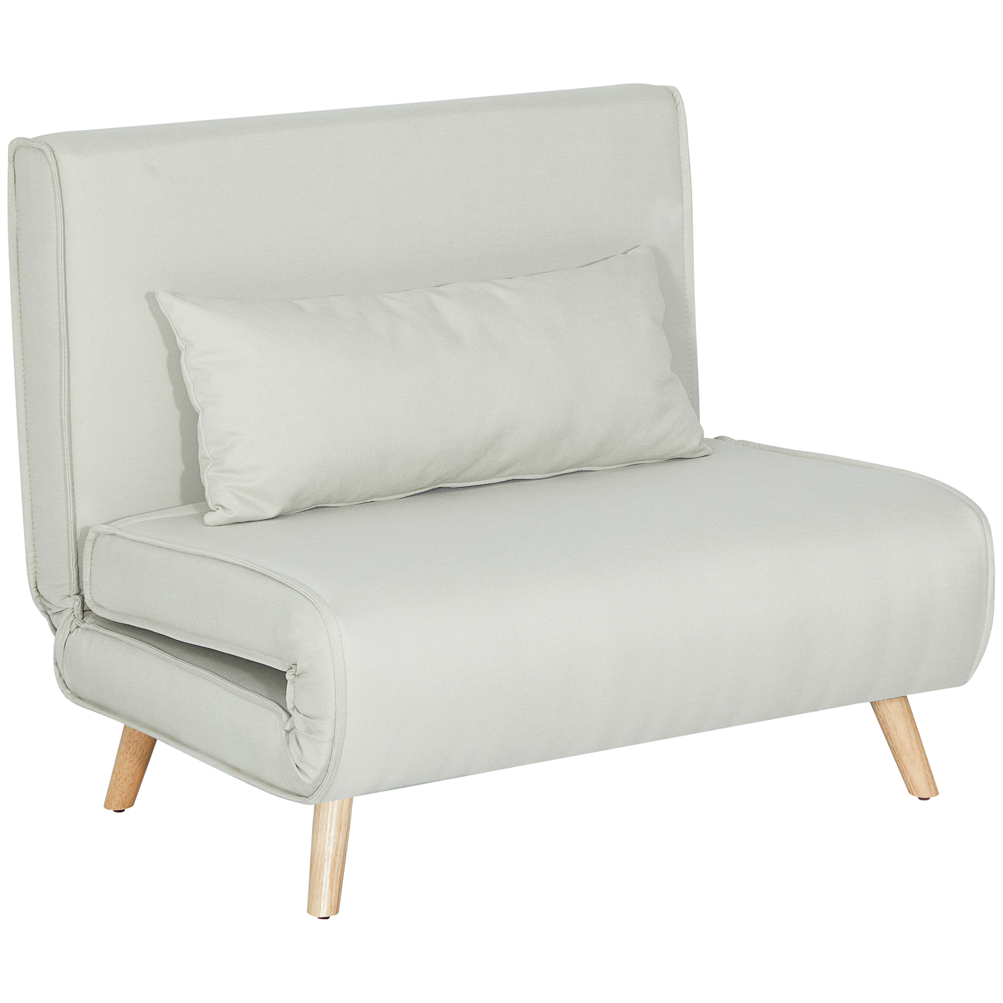 Schlafsessel 1-sitzer Schlafsofa Mit Verstellbarer Rückenlehne Kissen Und Klappbaren Füßen Belastung 120 Kg Weiß