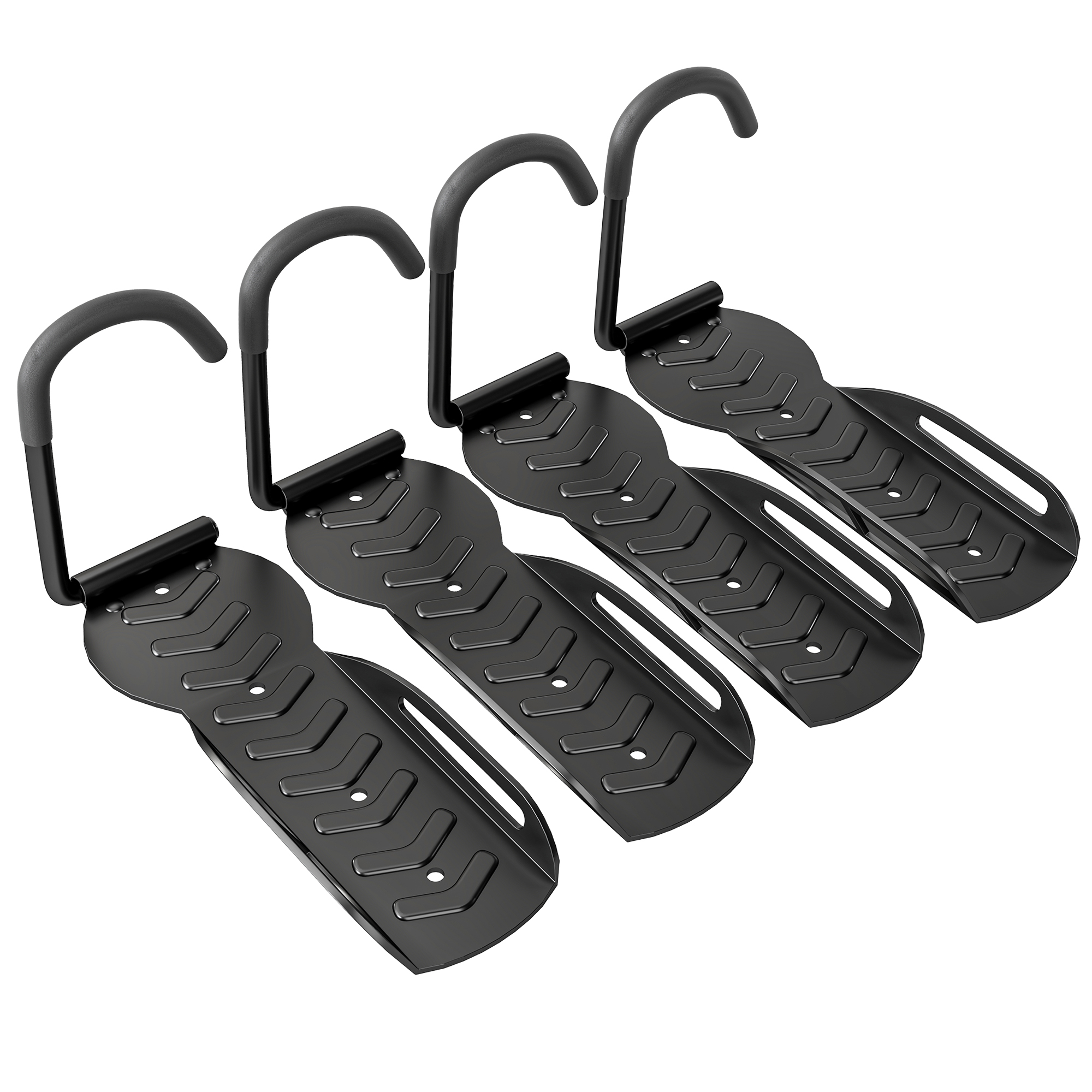 Set 4 Fahrrad Wandhalter Fahrradhalter Haken Für Innen Und Außen 25,5 X 10,5 X 4 Cm Schwarz