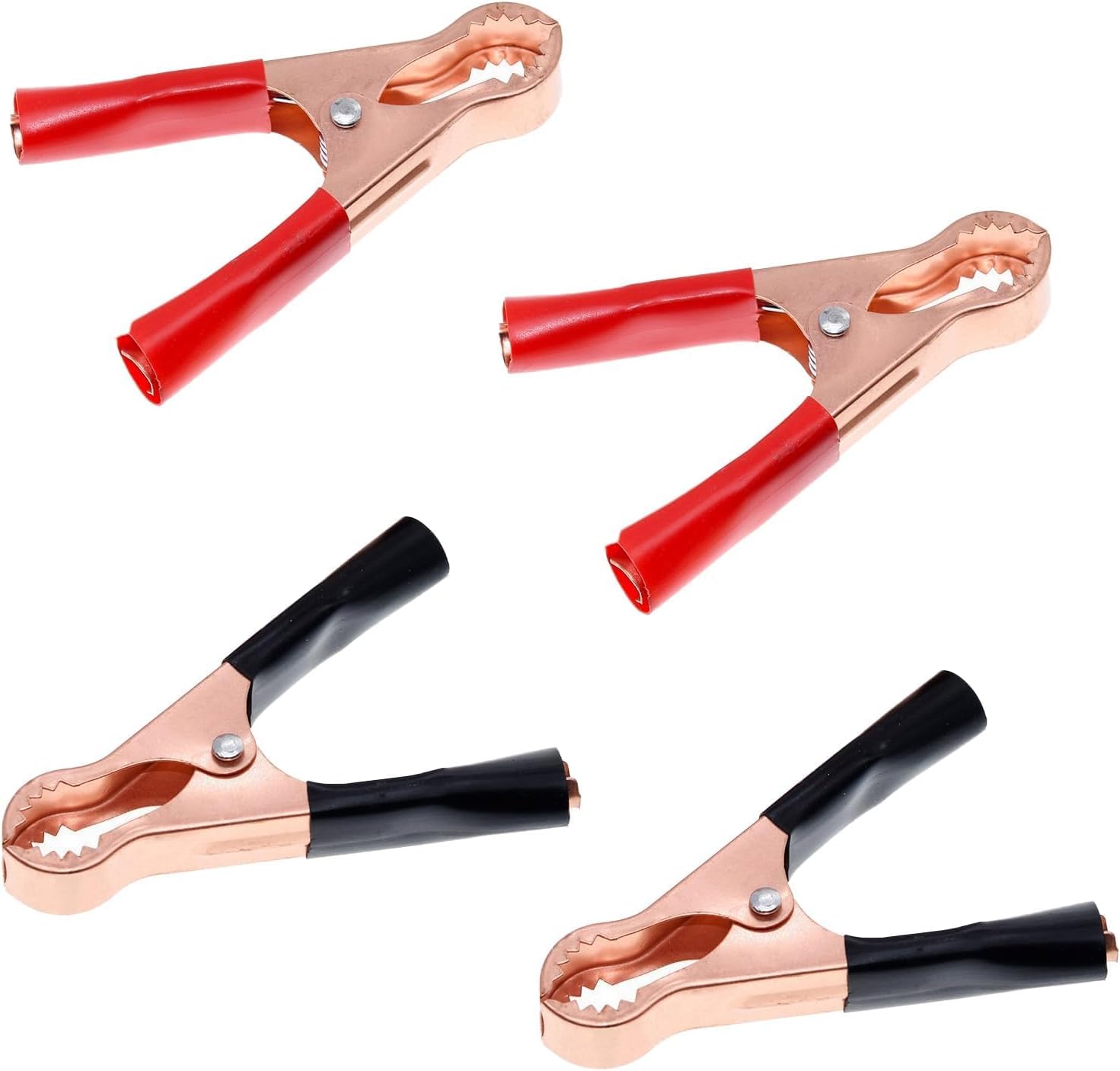 4 Stück Krokodilklemmen, Metal Krokodilklemme, Heavy Duty Batterie Klemmen, Rot Schwarz Krokodilklemmen Klein, Vollisolierte Alligator Clip, Starterkabel Klemmen, Für Autobatterien Starthilfekabel