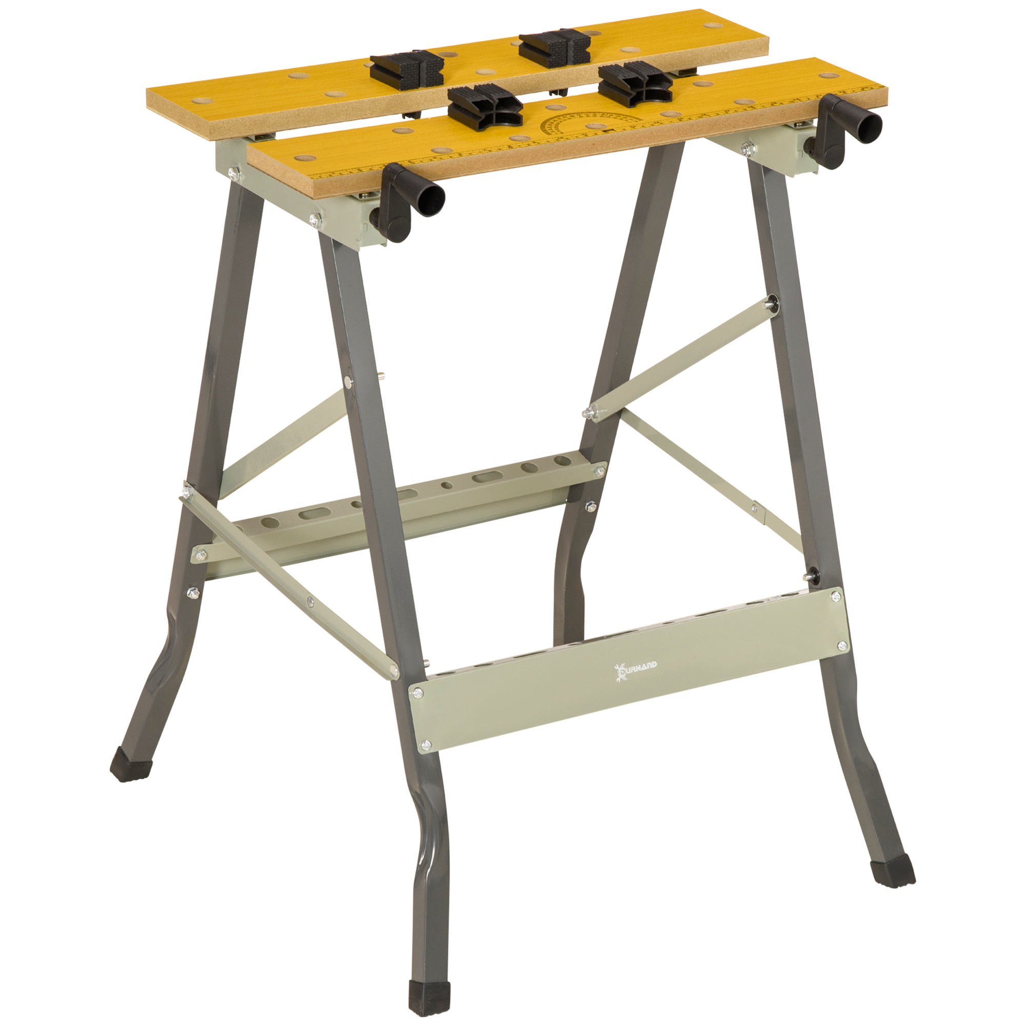 Klappbare Werkbank Spanntisch Mit 4 Schraubzwingen Arbeitstisch Belastung 100 Kg 62,5 X 60,5 X 78,5 Cm Grau