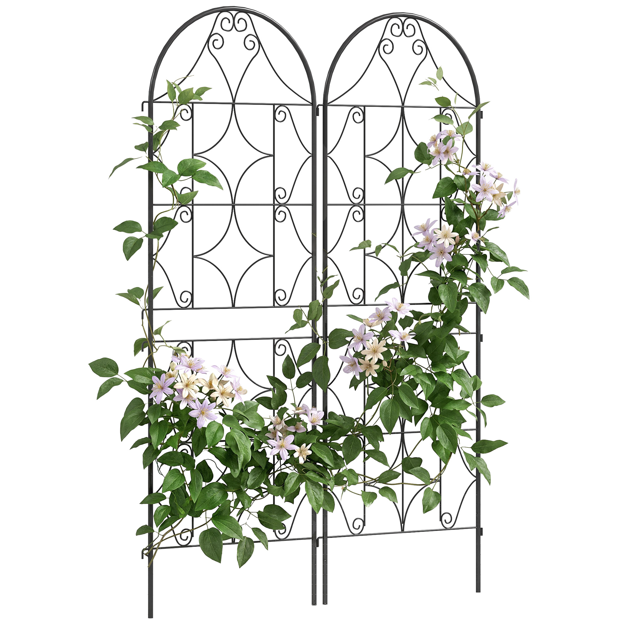 Rankhilfe Kletterhilfe Garten 2er Set Rankgitter Für Weinreben Blumen Gemüse Aus Metall 50 X 150 Cm Schwarz