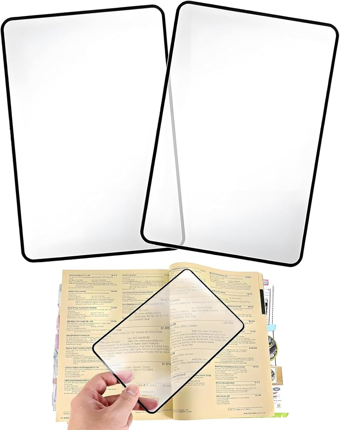 2 Stück Vollseite Leselupe, A5 Vergrößerungsglas Für Ganze, 3x Lesehilfe Für Senioren Zu Tragende Lupe, Leselupen Für Ältere Und Sehbehinderte Menschen Zum Lese
