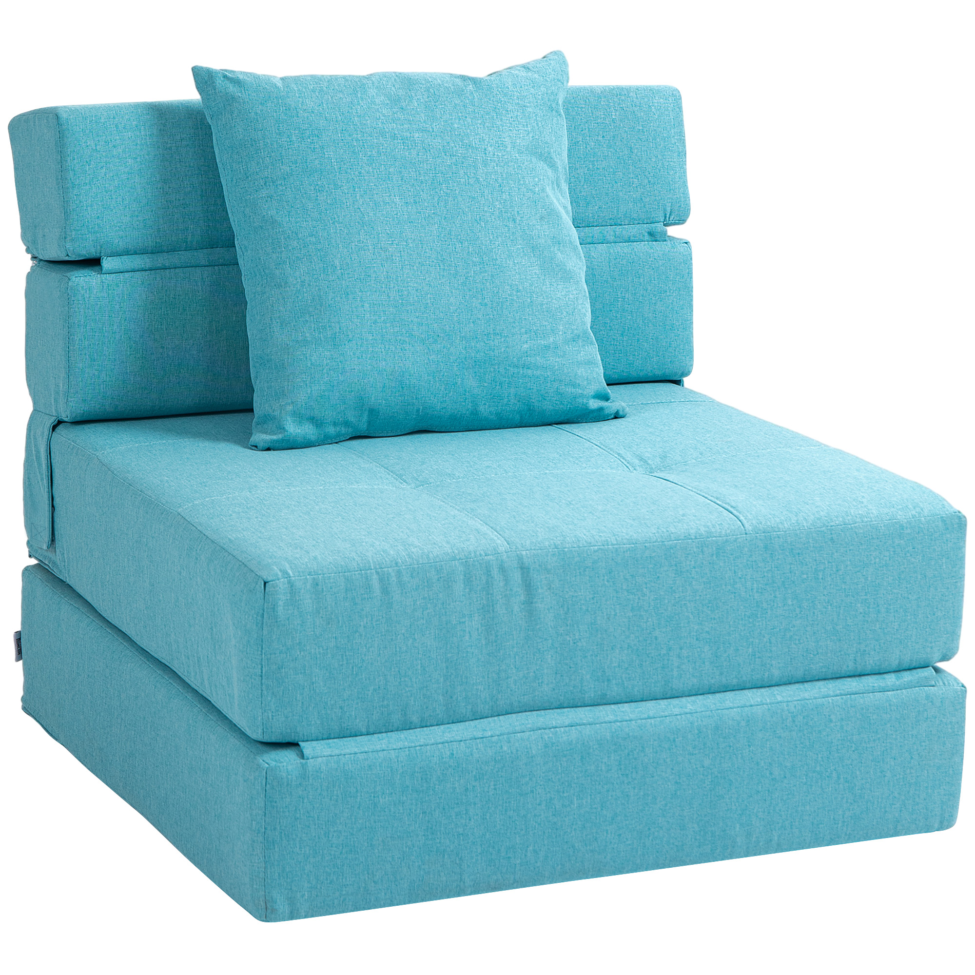Schlafsessel Schlafsofa 1-sitzer Klappbar Mit Abnehmbarem Kissen Stoffbezug Blau