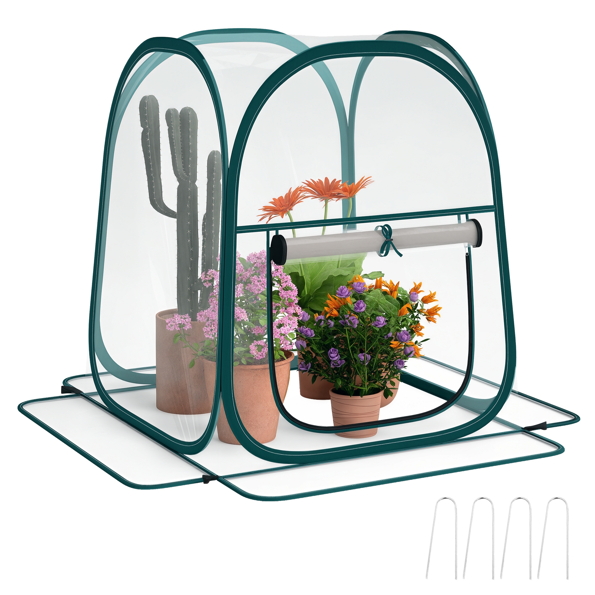 Mini Gewächshaus Garten Pop-up Gewächshaus Aus Transparentem Pvc Für Innen Und Außen Gemüse 70 X 70 X 80 Cm