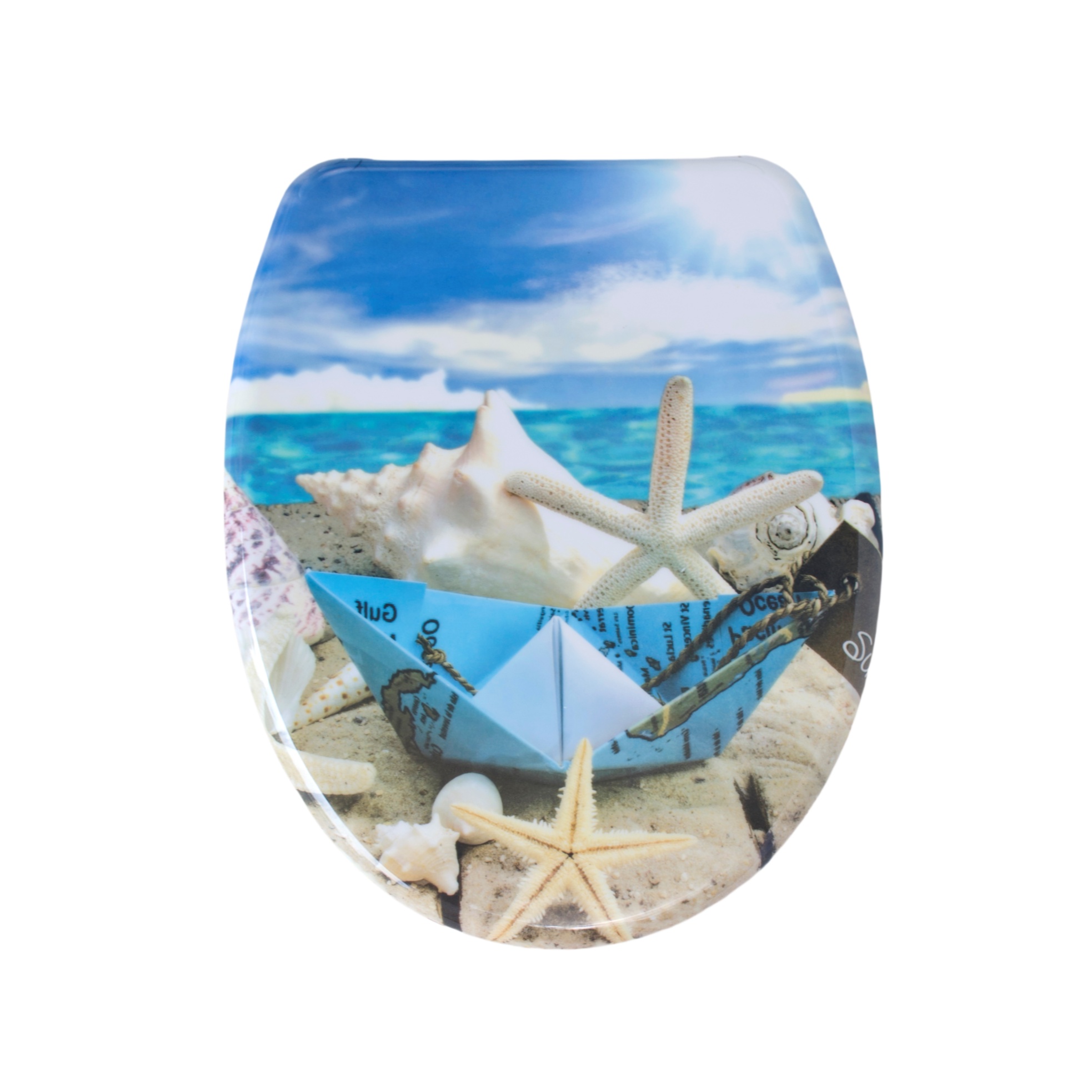 Homseat Duroplast Oval Toilet Seat With Soft-close Function And Ocean View Finish