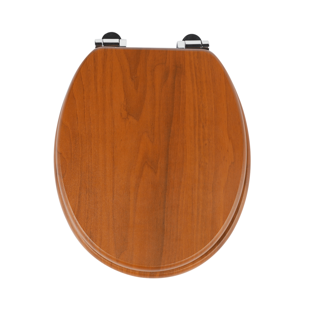 Homseat Mdf Toilet Seat With Soft Close Function, Cherry Wood Grain Finish