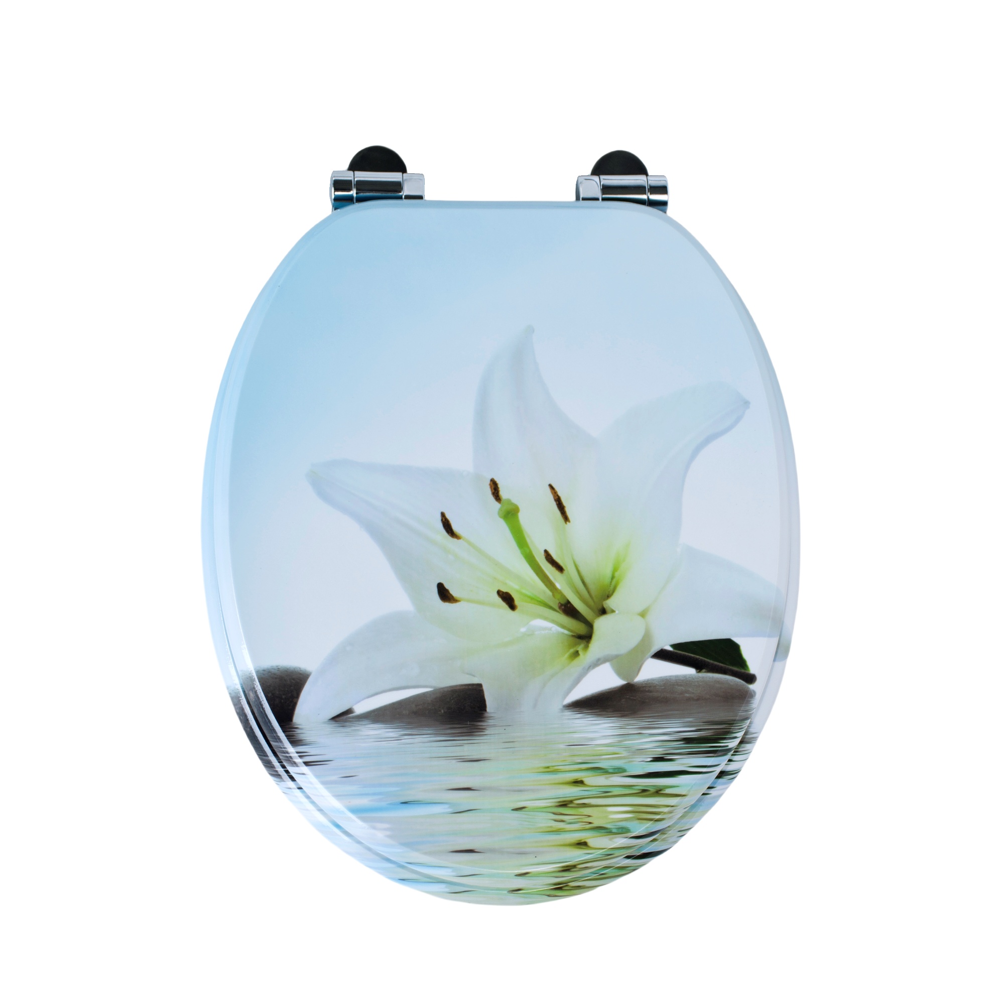 Homseat Mdf Toilet Seat With Soft Close Function, White Lily Wellness Finish