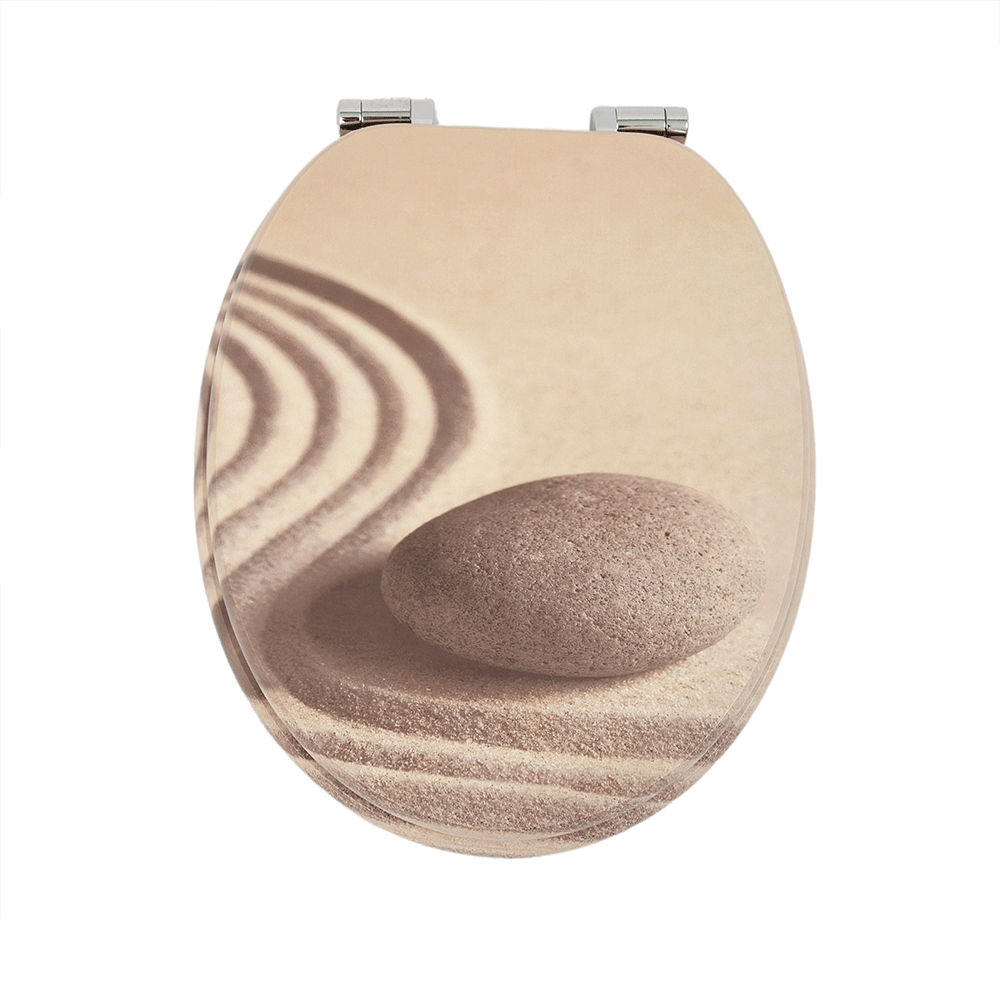Homseat Mdf Toilet Seat With Soft Close Function, Desert Finish