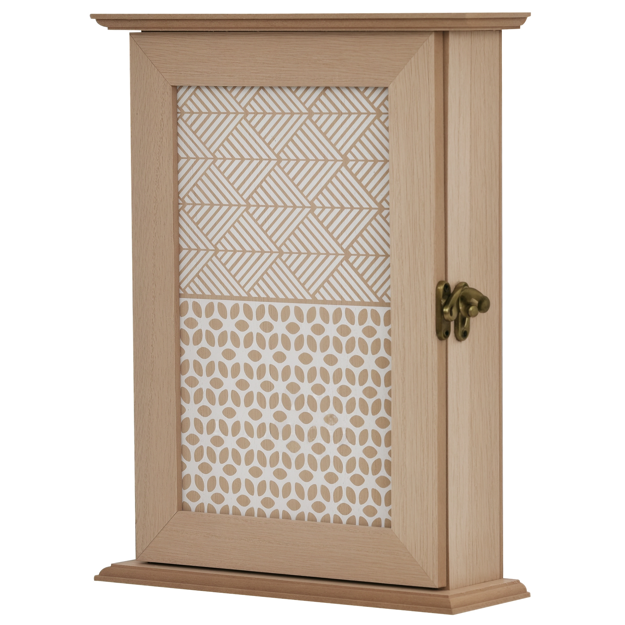 Schlüsselschrank Im Vintage-stil Aus Holz Zur Wandmontage Mit 6 Haken, 20 X 6,5 X 26,5 Cm, Holz