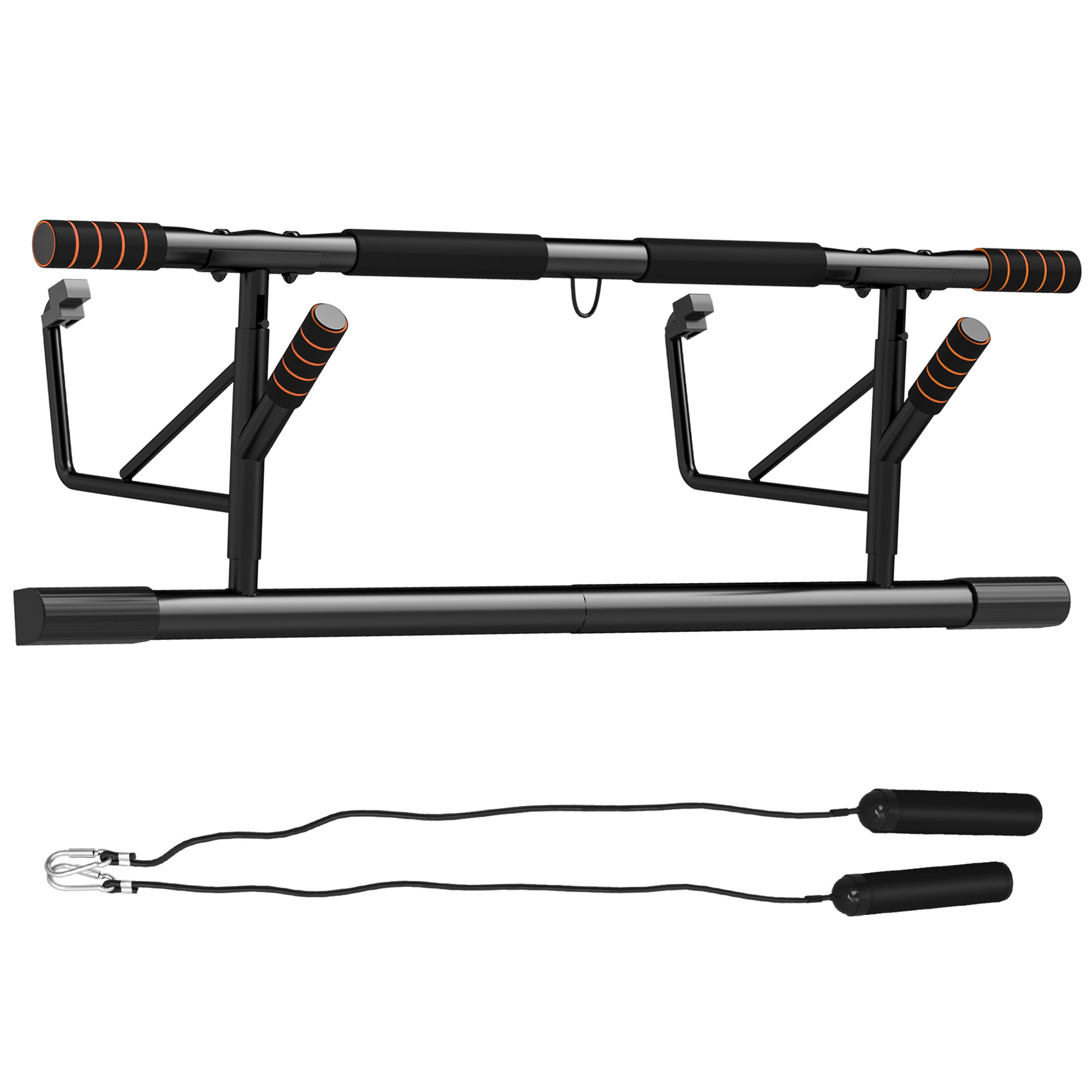 Türrahmen-klimmzugstange Mit Widerstandsbändern Und Gepolsterten Griffen, 100 X 43 X 27 Cm, Schwarz