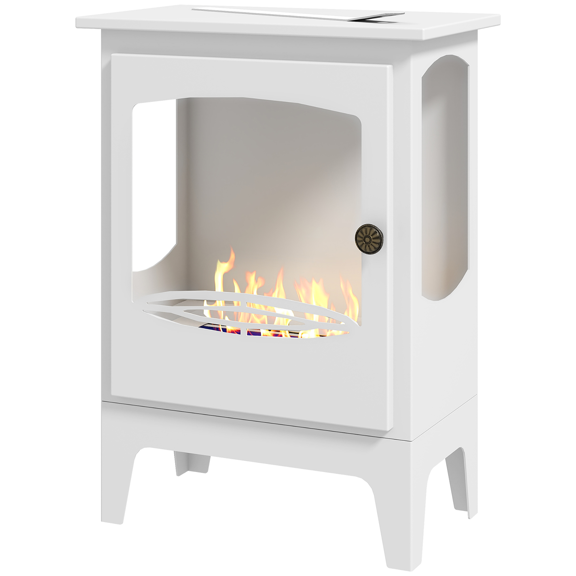 Bioethanol-kamin Aus Stahl, 7000 Btu, 0,9-liter-tank, 3 Stunden Brenndauer, Maße: 39 X 26 X 54 Cm, Schwarz