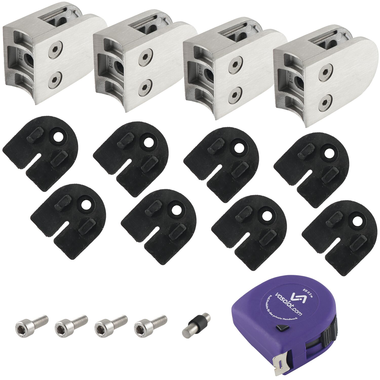 Glashalter M25 Ø 42,4mm Für Rundrohr & Glas 10mm Edelstahl V2a