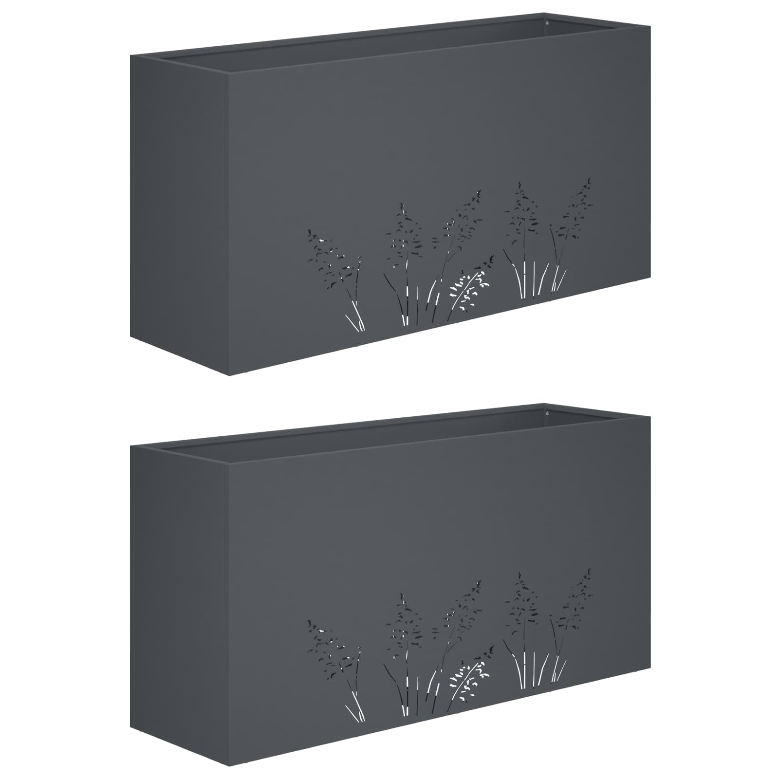 Garten-pflanzgefäß 2 Stk. Anthrazit 100 X 30 X 49 Cm Vidaxl