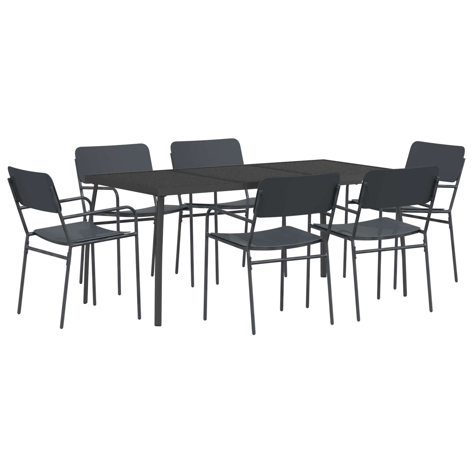 Essgruppe 7 Stk. Anthrazit Stahl Vidaxl