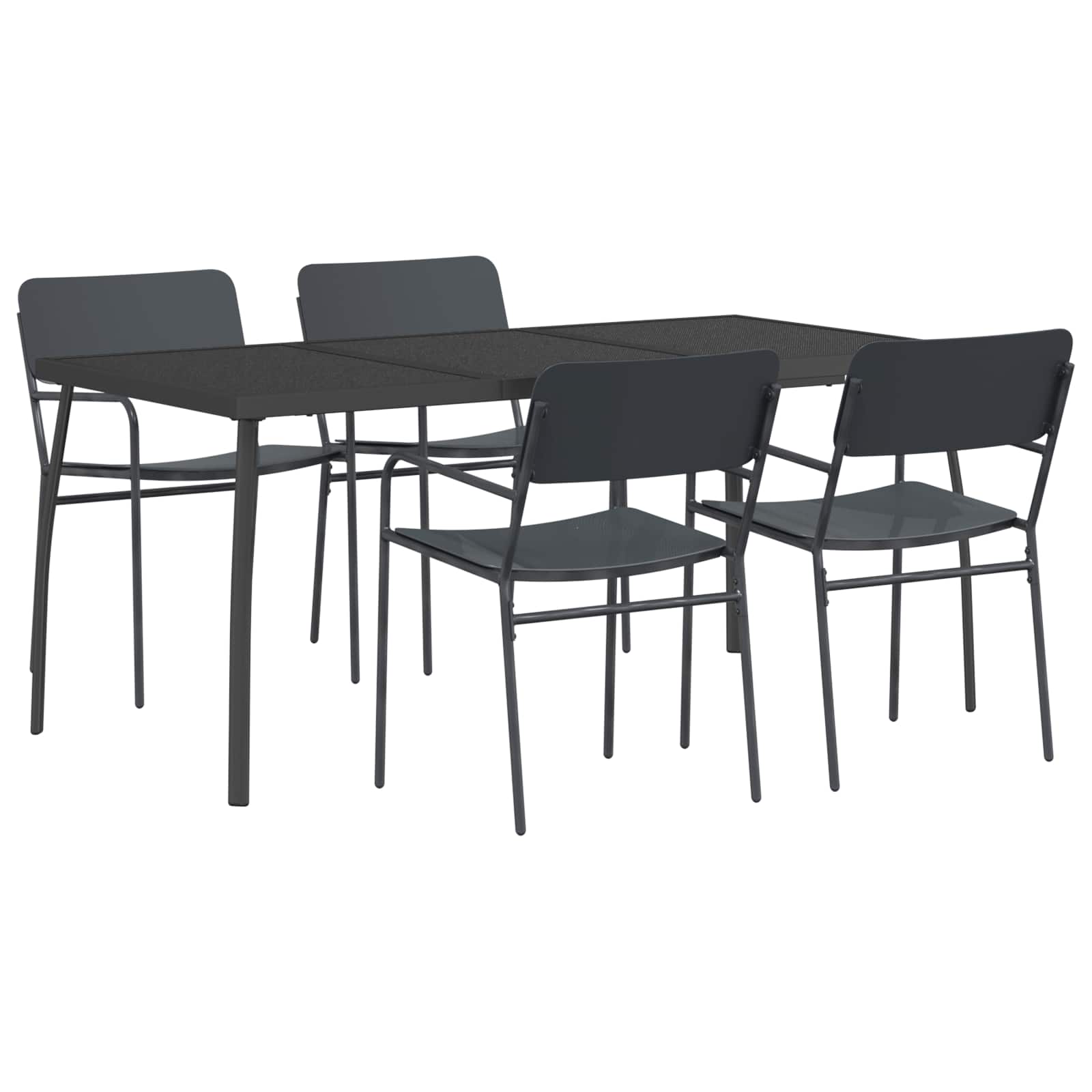 Essgruppe 5 Stk. Anthrazit Stahl Vidaxl