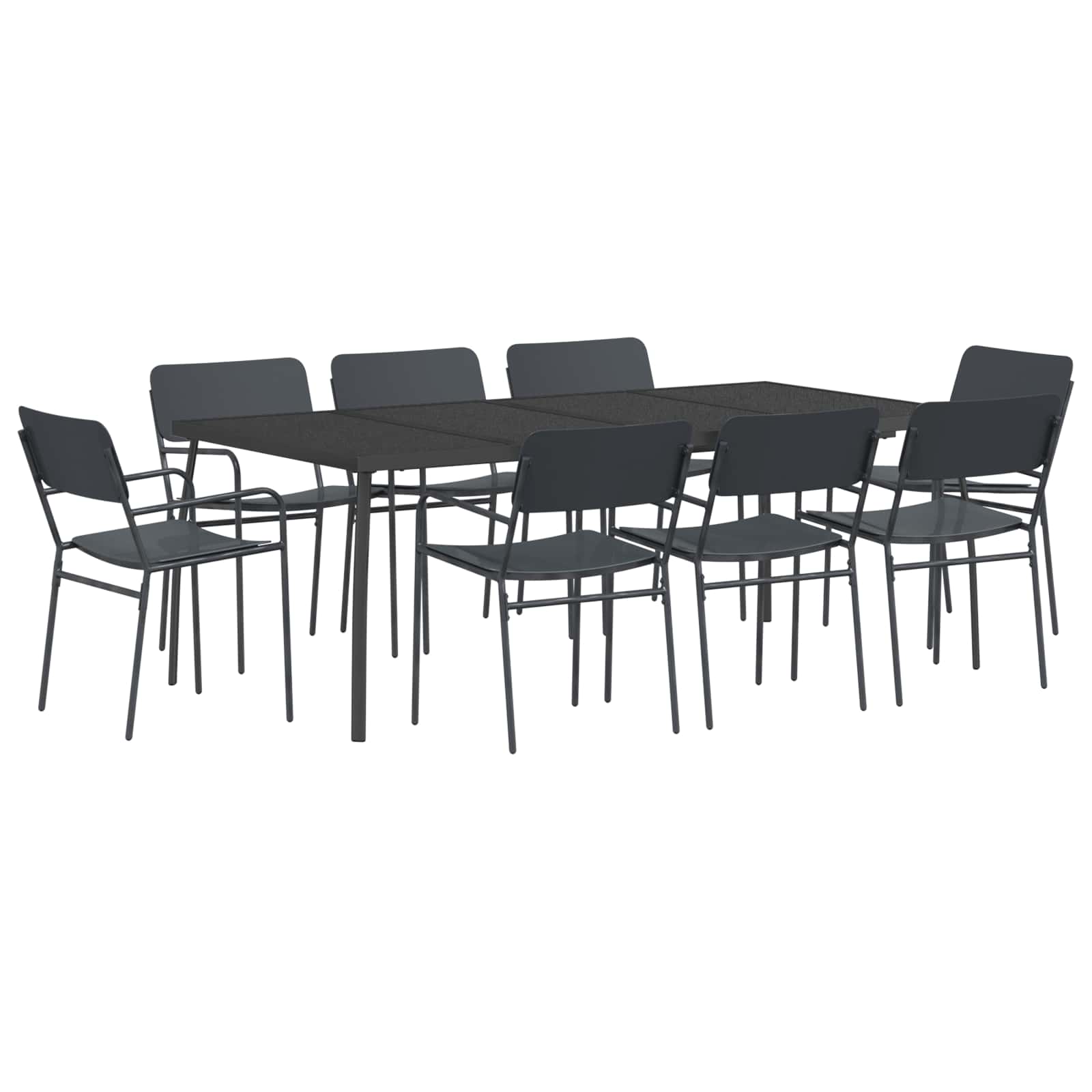 Essgruppe 9 Stk. Anthrazit Stahl Vidaxl