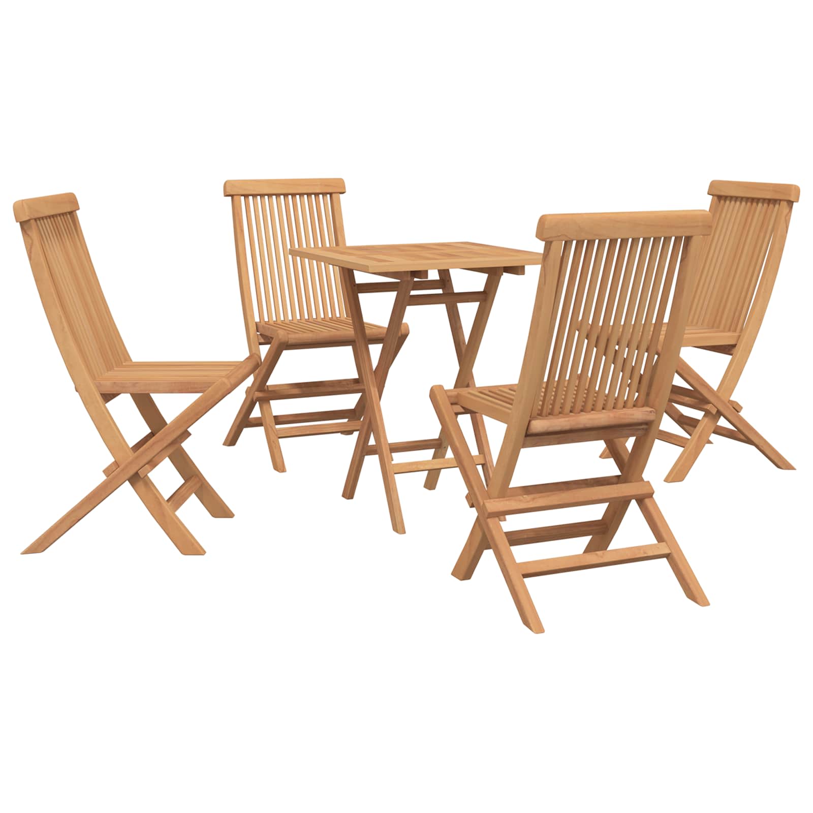 Faltbare Garten-essgruppe 5-teilig Natur Massivholz Teak Vidaxl