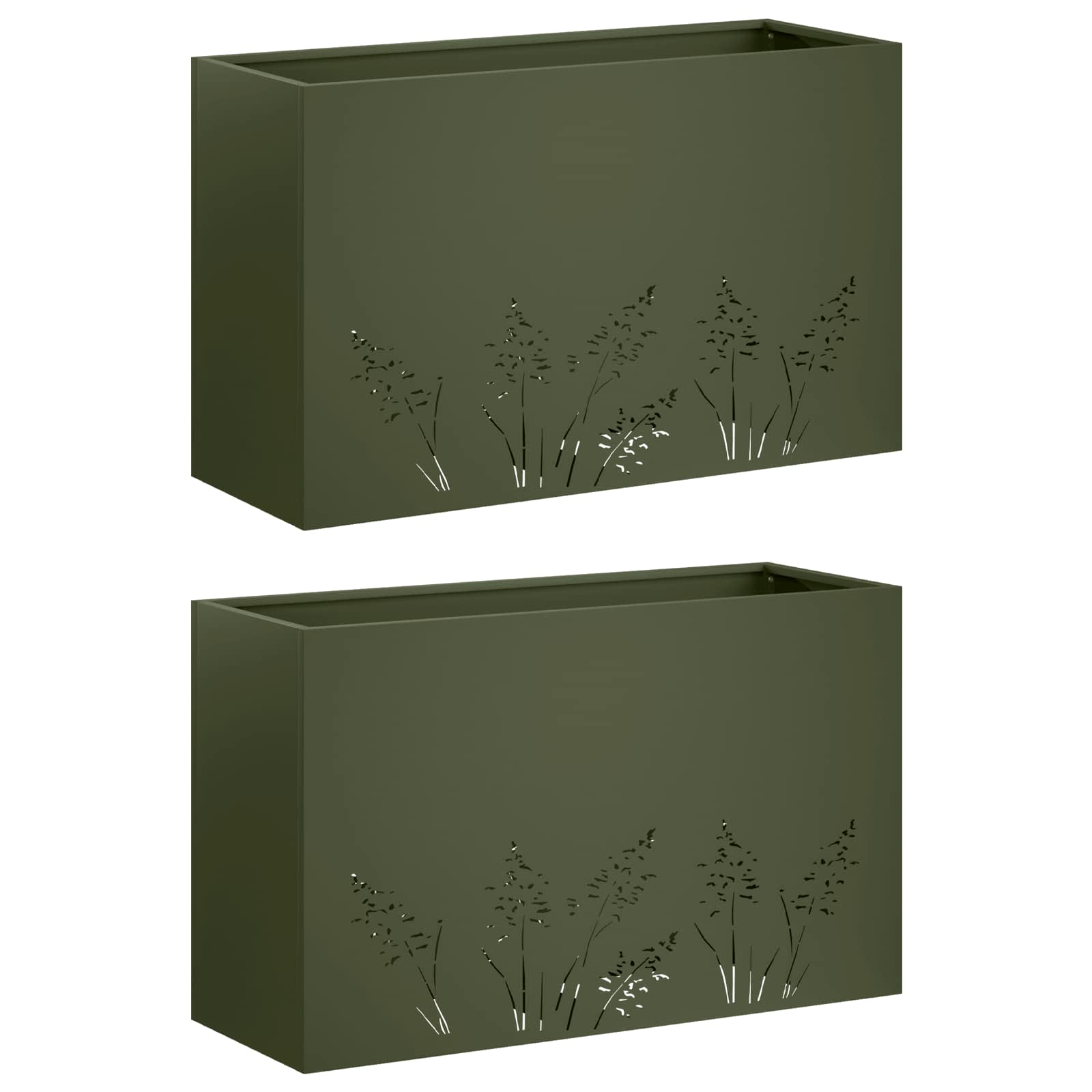 Garten-pflanzgefäß 2 Stk. Olivgrün 80 X 20 X 49 Cm Vidaxl