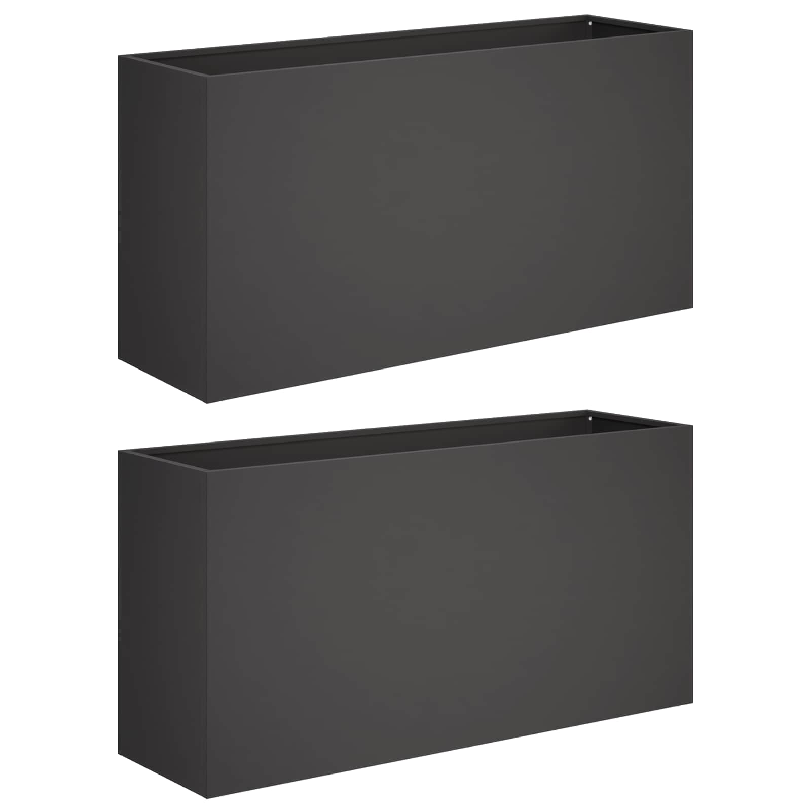 Garten-pflanzgefäß 2 Stk. Schwarz 100 X 30 X 50 Cm Vidaxl