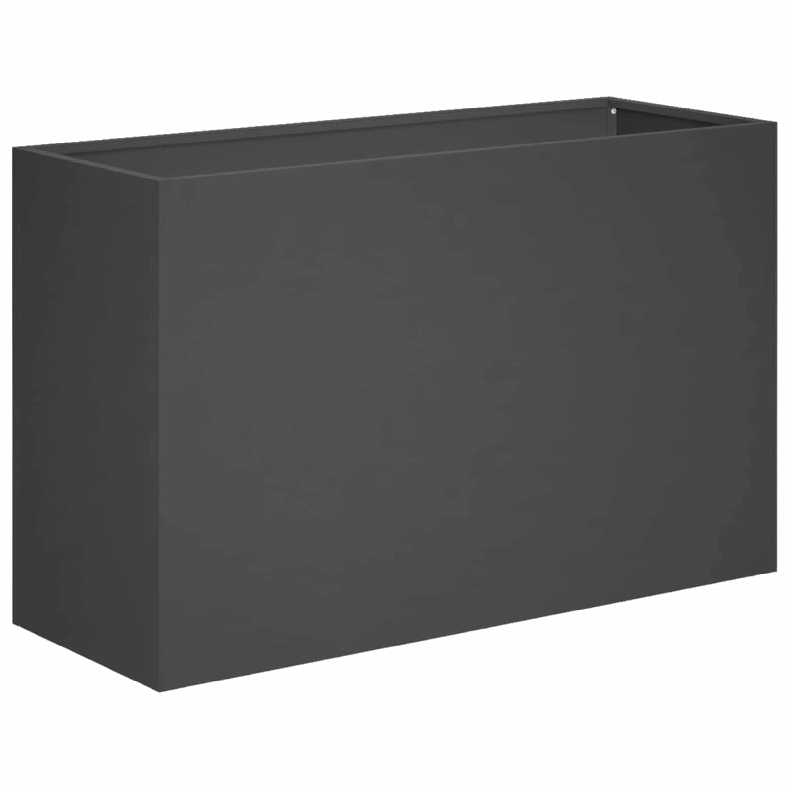 Garten-pflanzgefäß Schwarz 80 X 30 X 40 Cm Kaltgewalzter Stahl Vidaxl