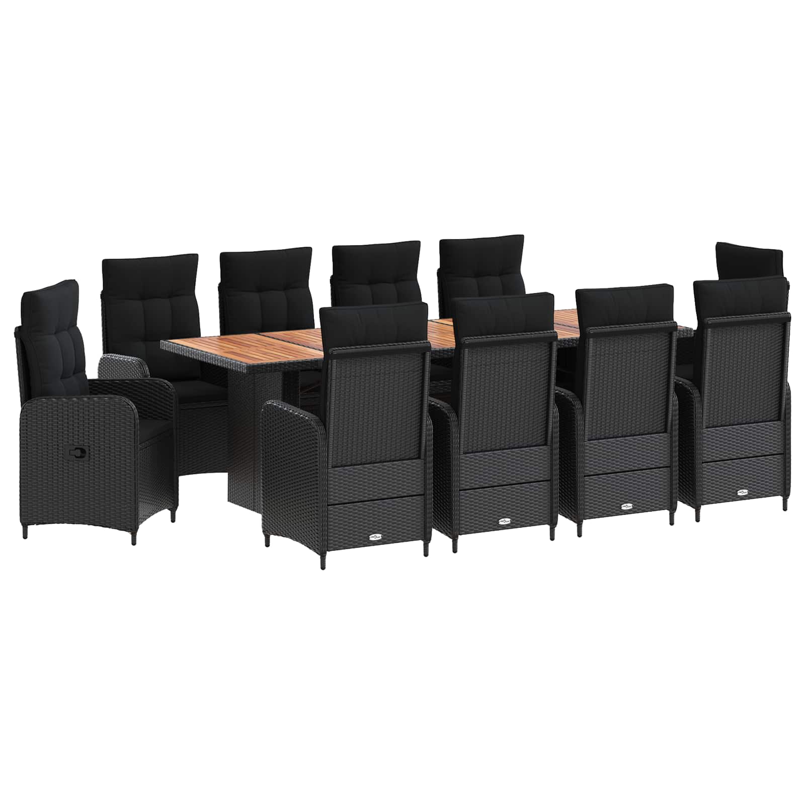 Outdoortisch-set 11 Stk. Schwarz Poly-rattan Vidaxl