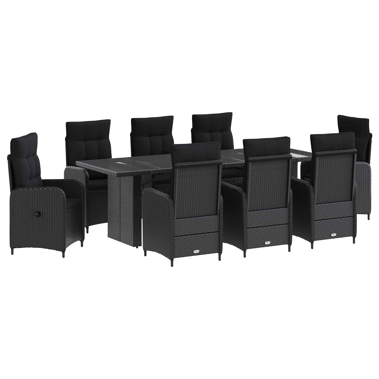 Outdoortisch-set 9 Stk. Schwarz Poly-rattan Vidaxl