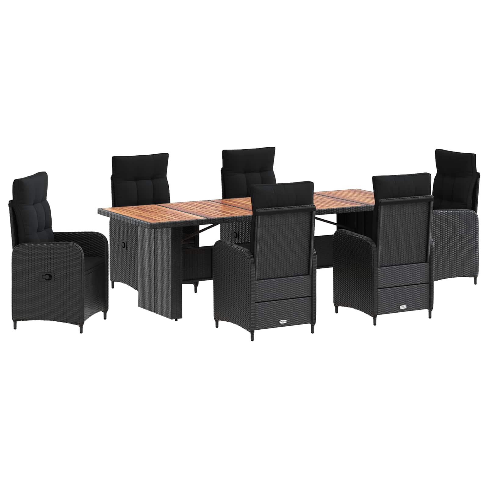Outdoortisch-set 7 Stk. Schwarz Poly-rattan Vidaxl