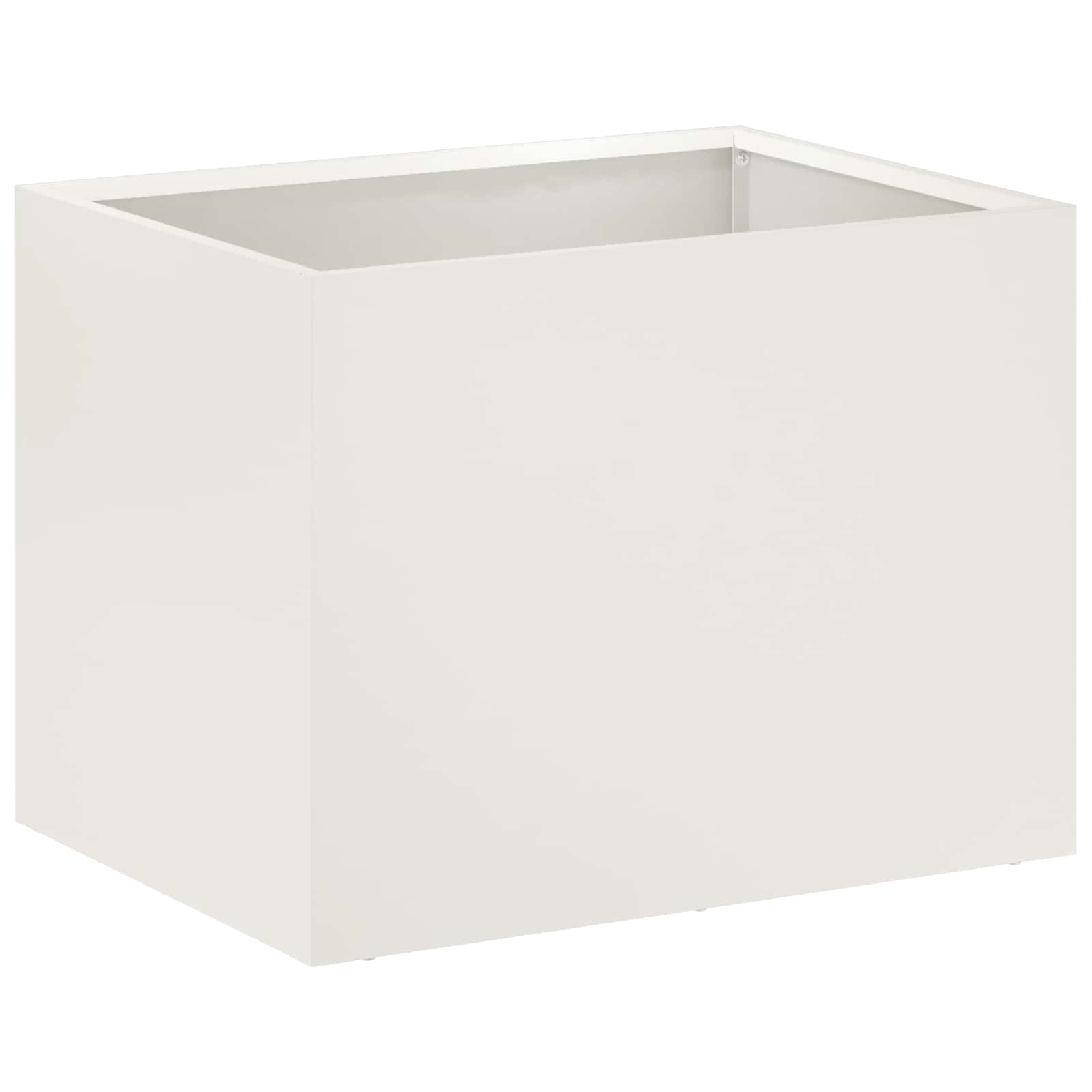 Garten-pflanzgefäß Weiß 40 X 30 X 30 Cm Kaltgewalzter Stahl Vidaxl