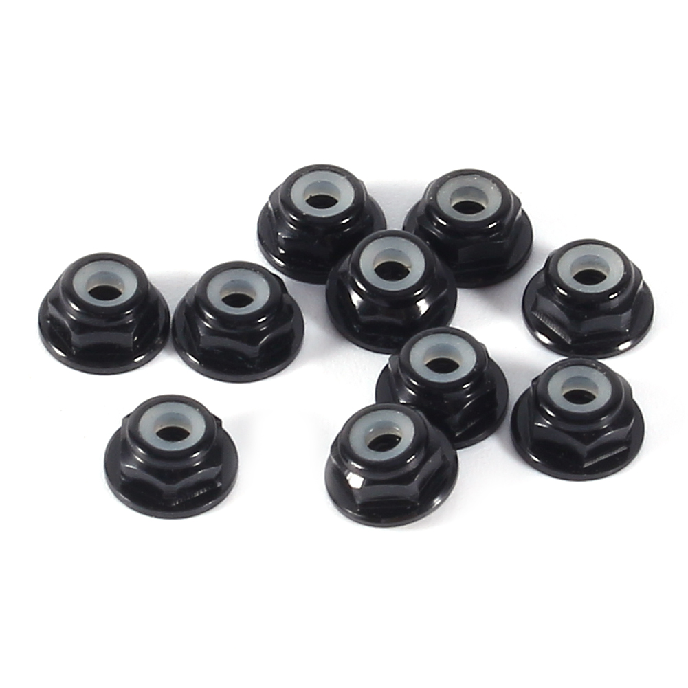 10 Stück M2 Nylon-einsatz Selbstsichernde Aluminium-sechskantmuttern, Schwarze Sicherungsmuttern.