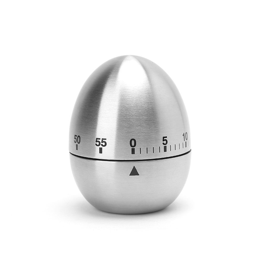 Küchentimer Aus Edelstahl In Eiform Mit Mechanischem Antrieb Und Countdown-funktion.