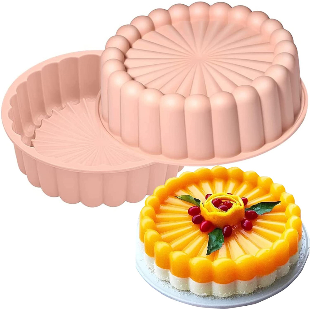 Silikon-backform In Sonnenblumenform, 7 Zoll, Wiederverwendbar, Rund, Für Kuchen, Brot, Torten, Flan, Tarte, Bleche.