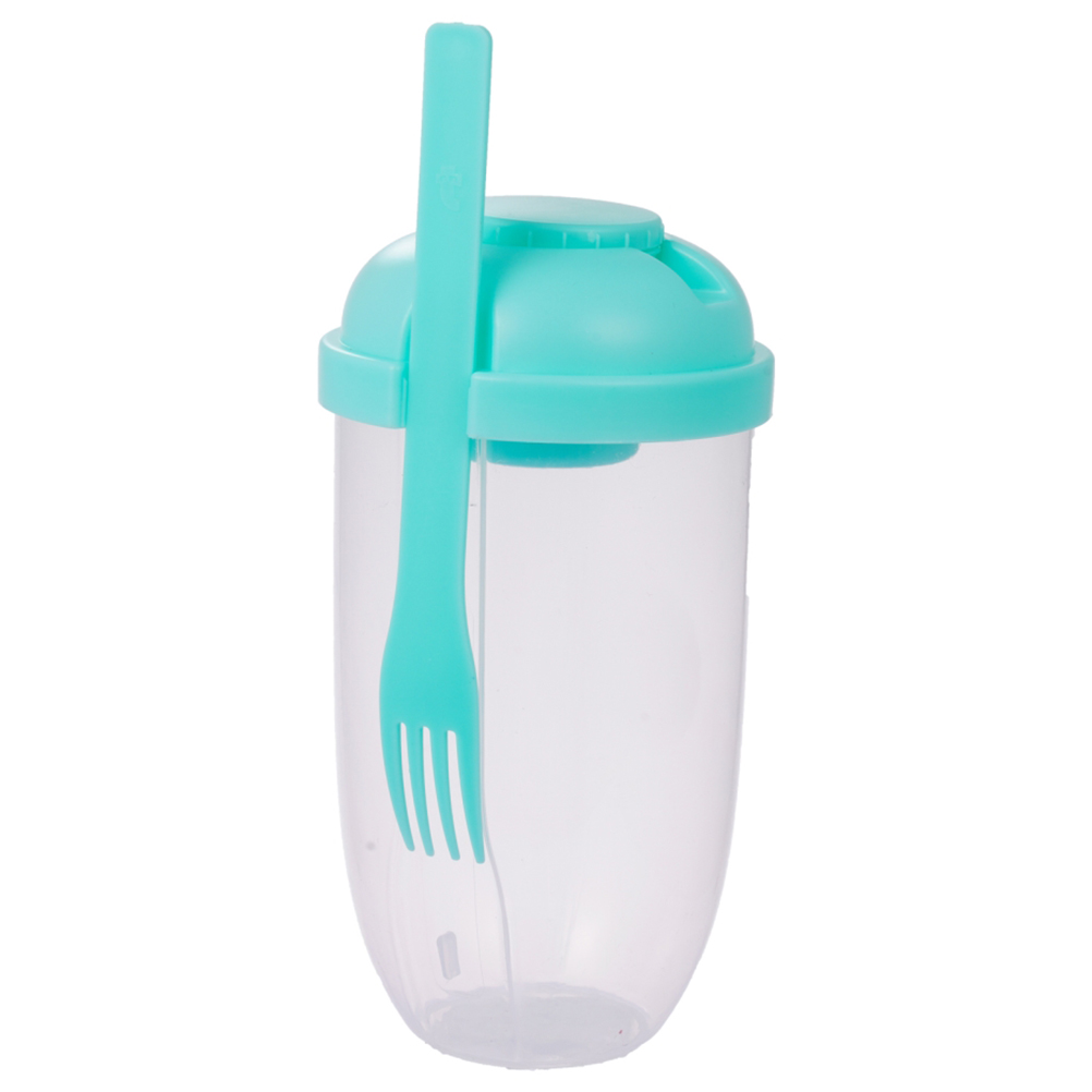 Frischer Salatbehälter, Servierbecher Mit Dressinggabel, Tragbare Plastikflasche Zur Aufbewahrung Von Lebensmitteln Für Picknicks Und Mittagessen.