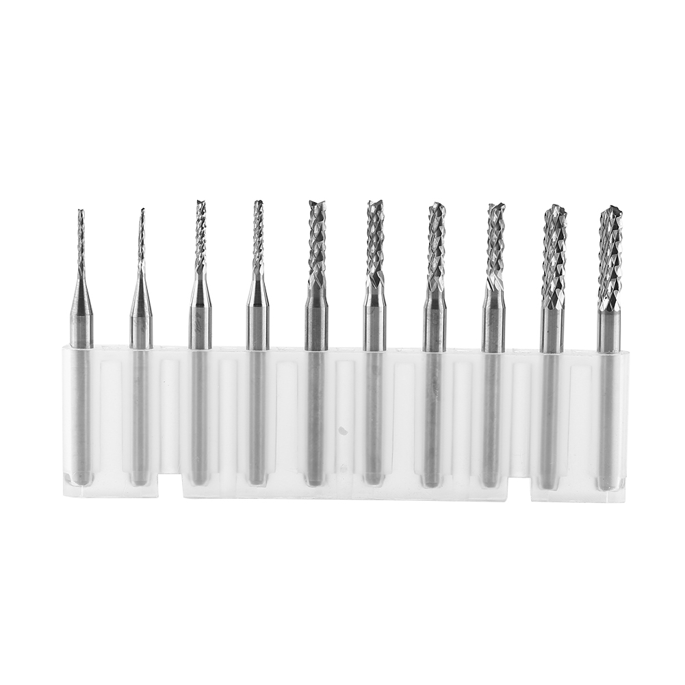 10 Stück Hartmetall-schaftfräser, Gravierbits, Schneidwerkzeug 1,0, 1,5, 2,0, 2,5, 3,0 Mm.