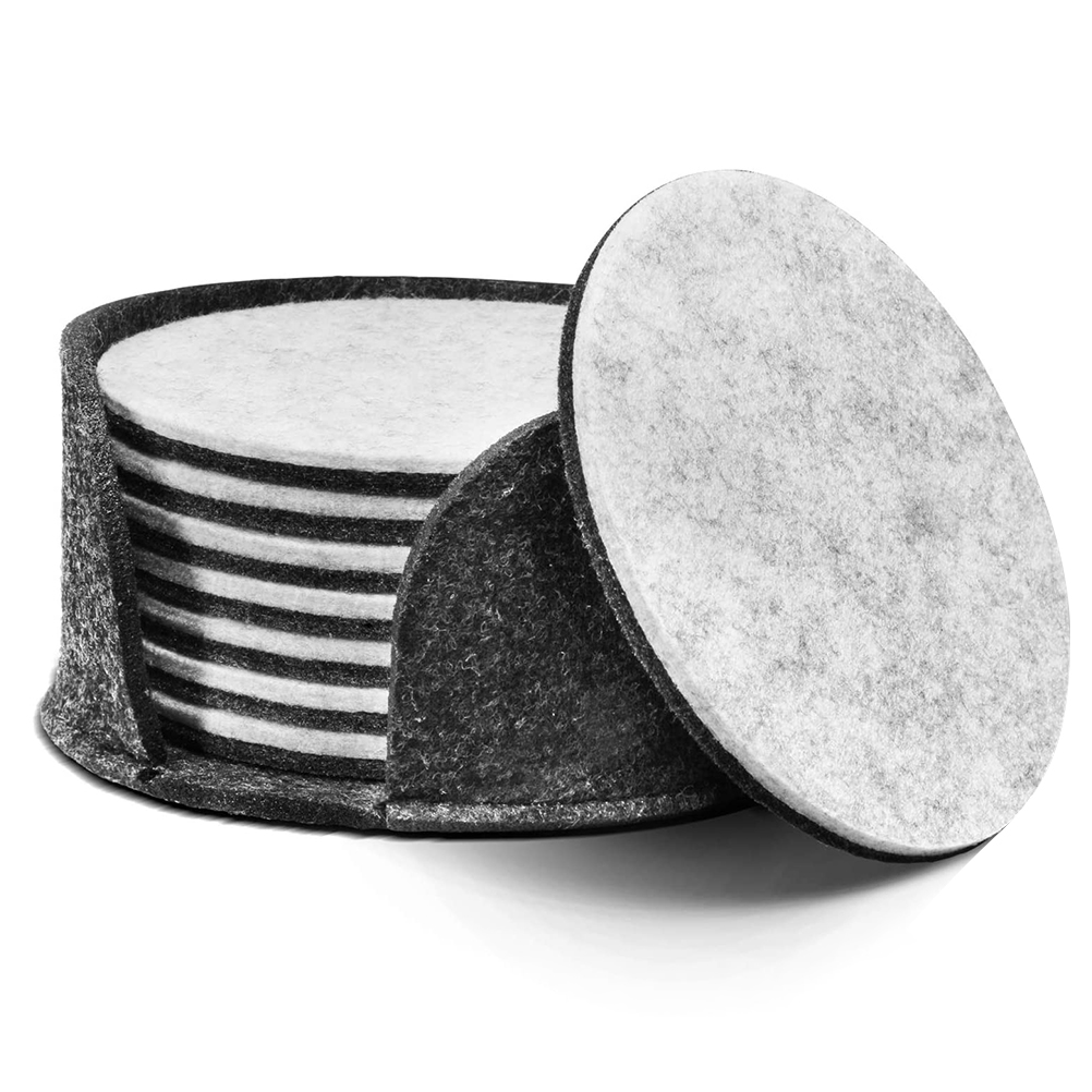 Runde Filzuntersetzer, Saugfähig, Hitzebeständig, Wiederverwendbar, Als Einzugsgeschenk Und Tischaccessoires, 8 Stück.