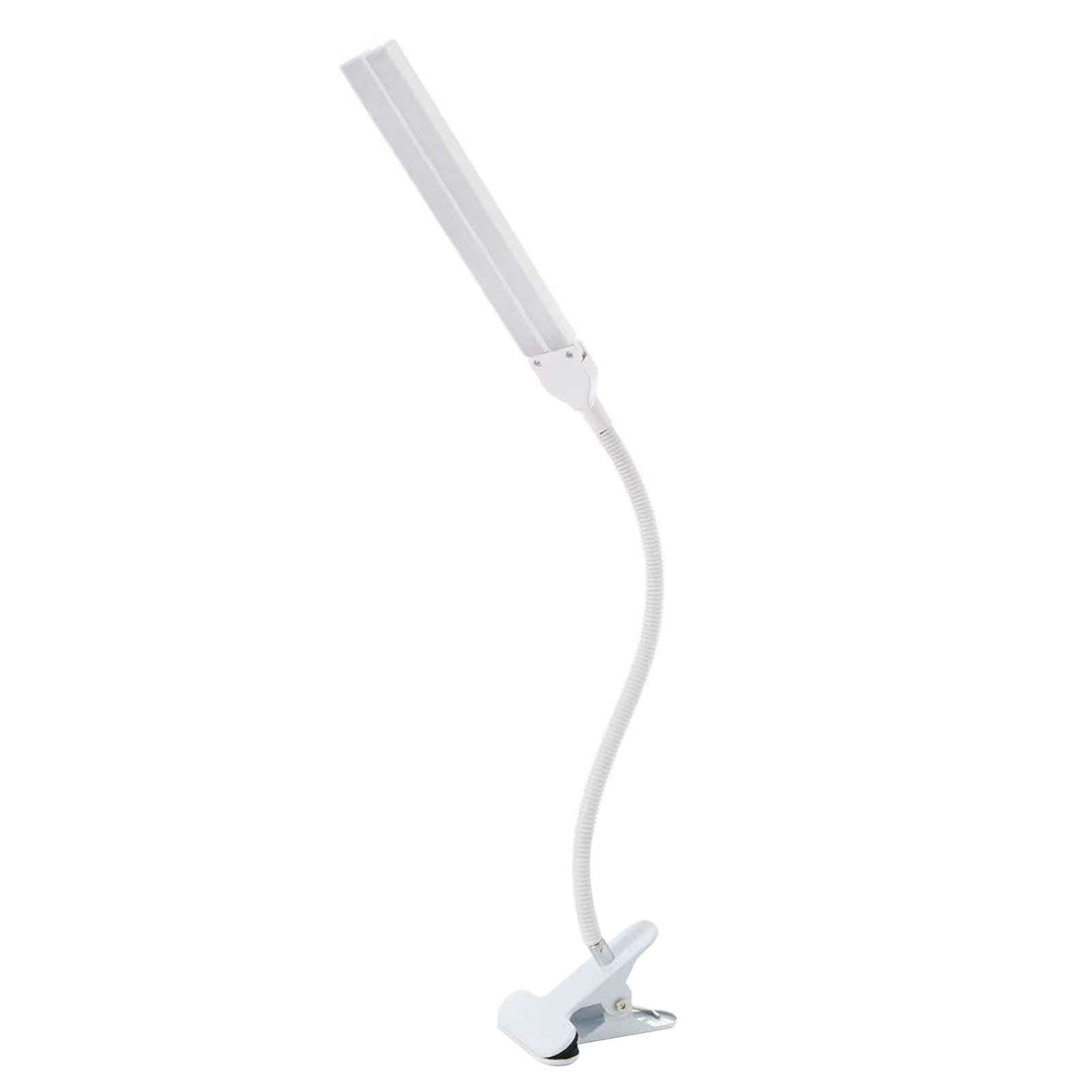 Klemmbare Schreibtischlampe, Doppelkopf, Augenschonend, Dimmbares Led-nachtlicht, Für Schüler, Kinder, Büro, Lesen, Nachttisch, Weiß.