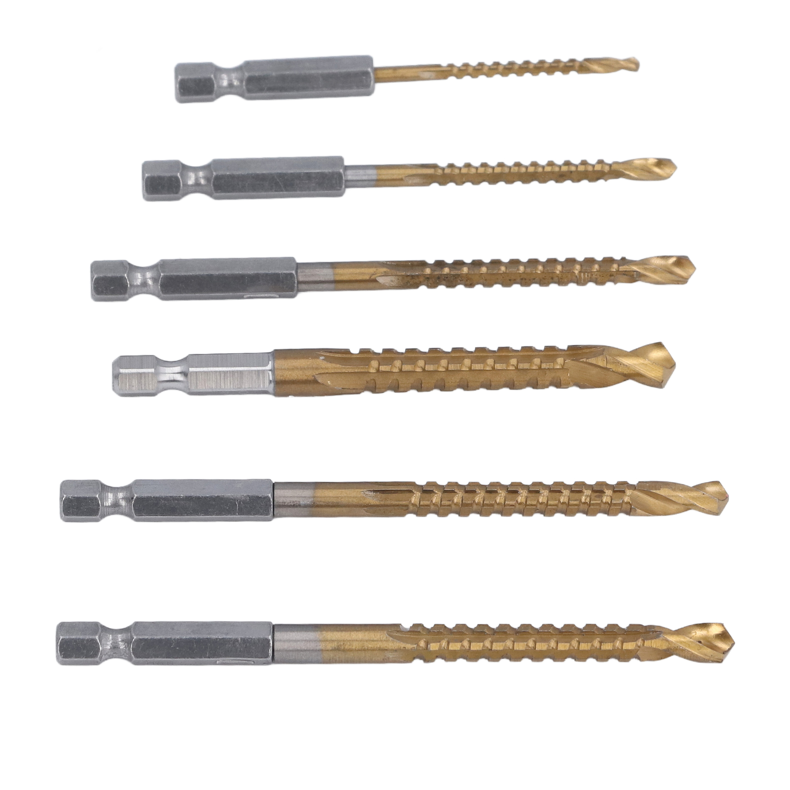 Satz Mit 6 Spiralbohrern 3 Mm 4 Mm 5 Mm 6 Mm 6,5 Mm 8 Mm, Ti-beschichtet, Hss, Gezahnt, Mit 1/4 Zoll Sechskantschaft.