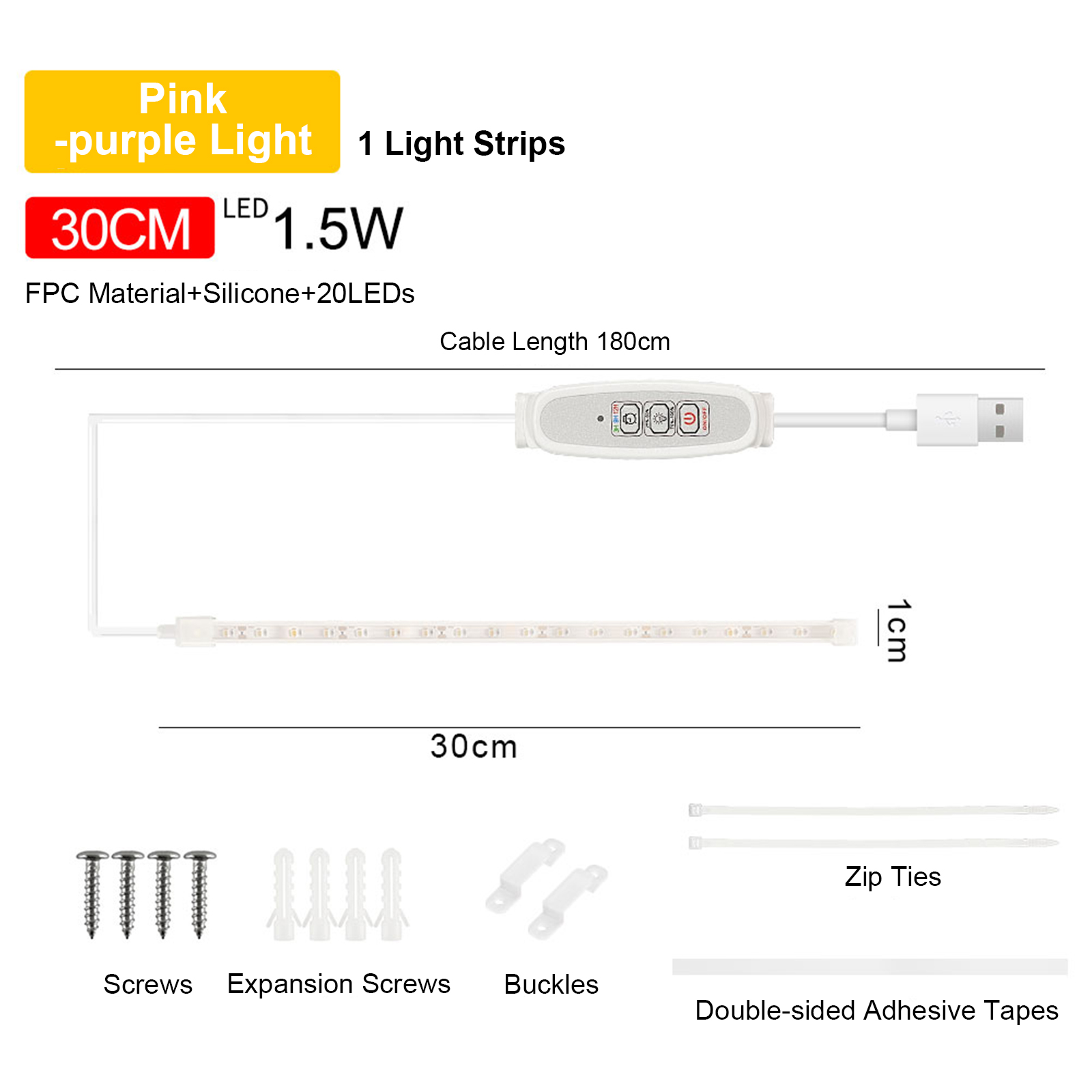 Led-pflanzenlichtstreifen Für Zimmerpflanzen, Pink-violette Led-hydroponik-pflanzenlampe, Sukkulenten-ergänzung, 4 Dimmbare Stufen Mit 24-stunden-zyklus, Intelligenter Timer, Usb Plug & Play.
