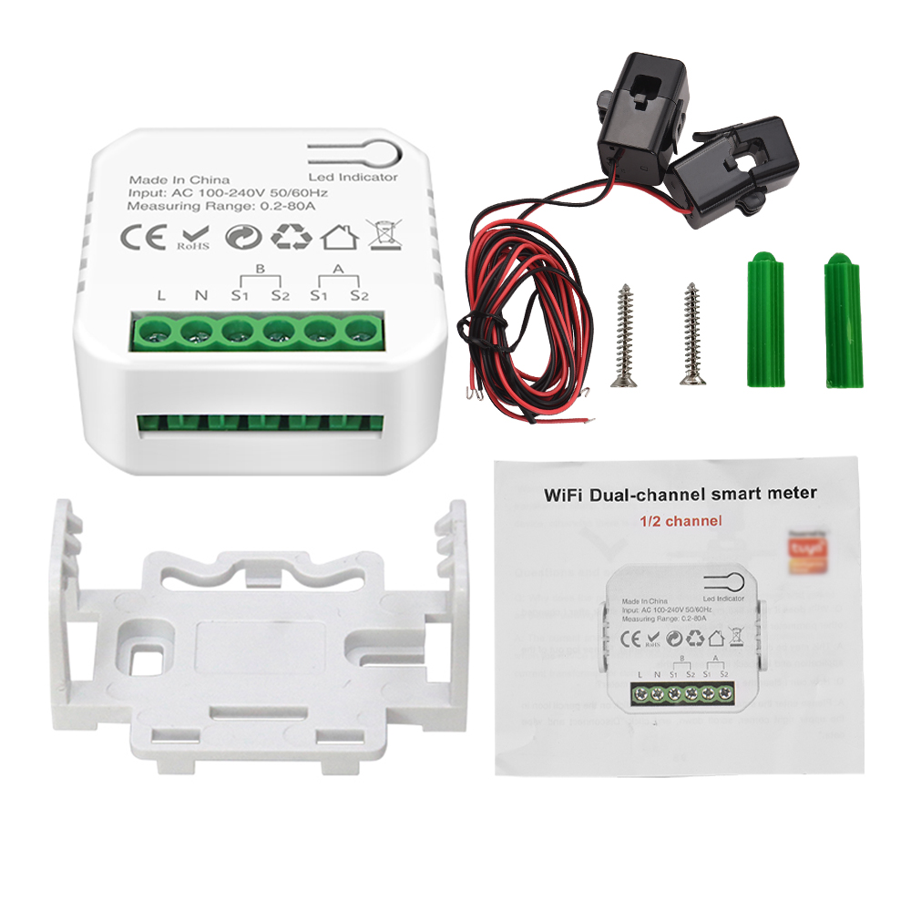 Ty Smart Energy Meter Energieverbrauchsmonitor Mit 2 Ct 80 A Stromzangen Elektrische Statistik Verwendung Eines Stromwandlers Zur Erkennung Von Photovoltaik-solaranlagen.