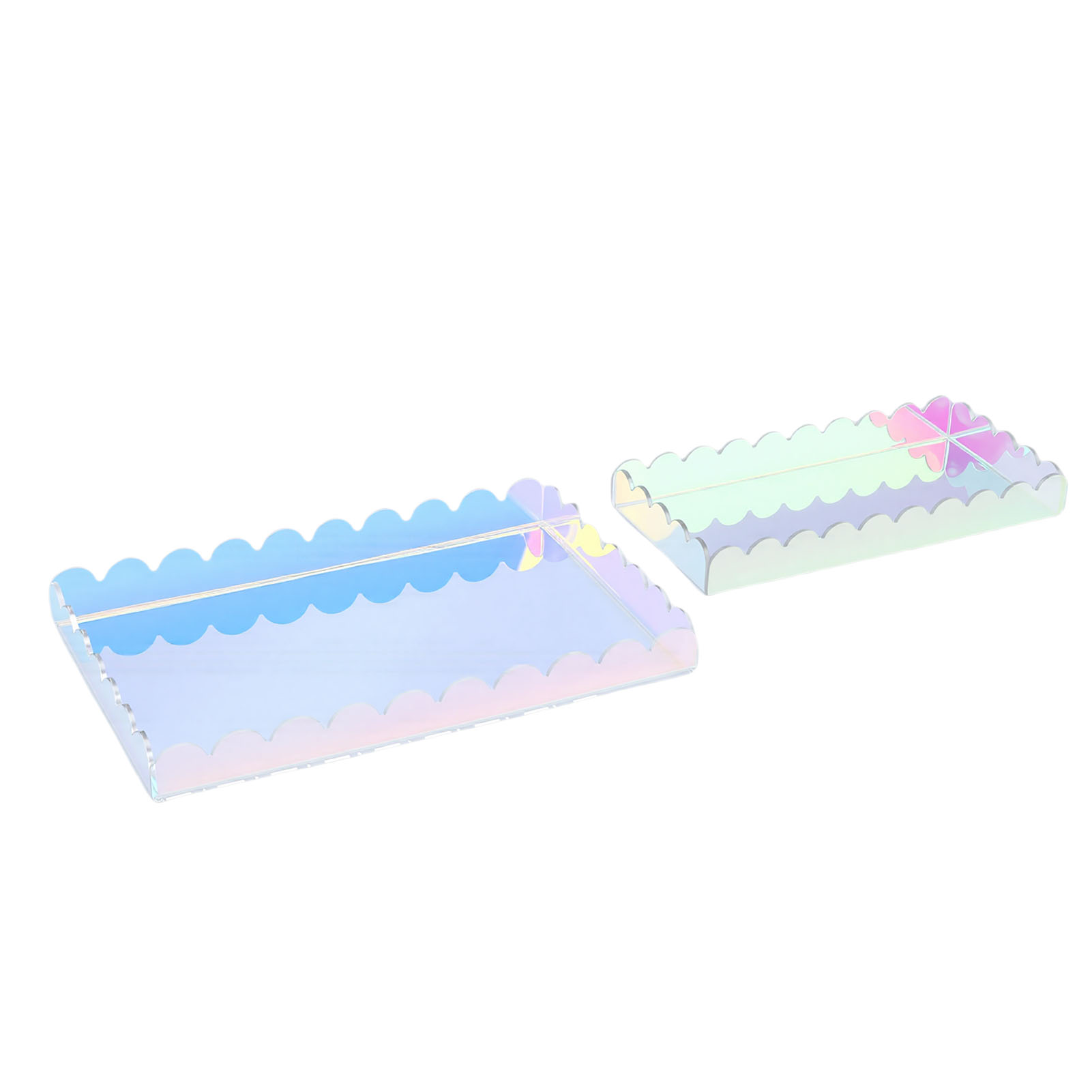 Farbenfrohes 2-teiliges Kosmetiktablett, Elegante Multifunktionale, Dekorative Acryl-arbeitsplatte Für Badezimmer, Schlafzimmer, Küche.