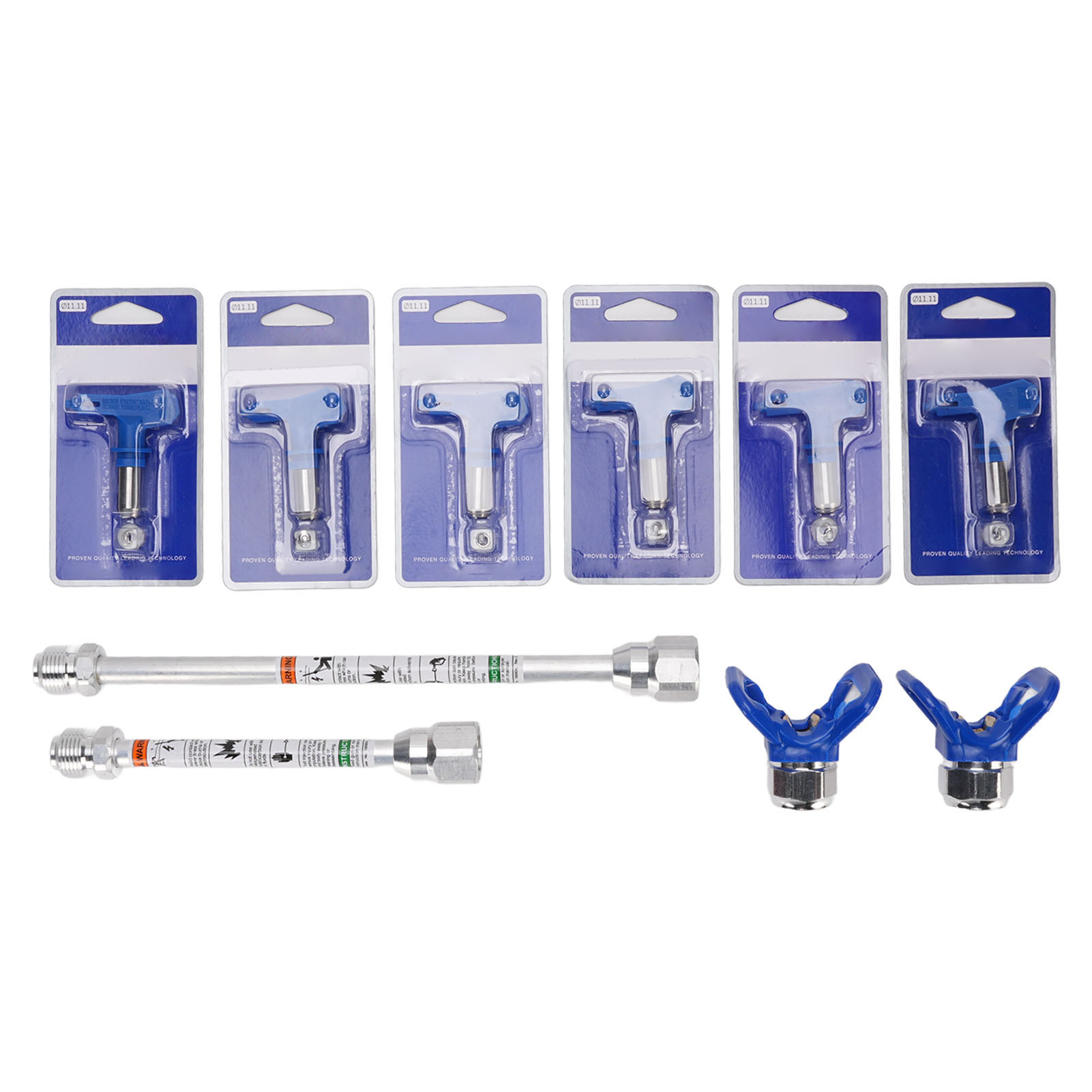 Airless-spritzdüsen, Farbpistolen-set, Spritzmaschinenteile, Düse 211 313 319 415 517 623 Mit 2-sitz-verlängerungsstange, Blau.
