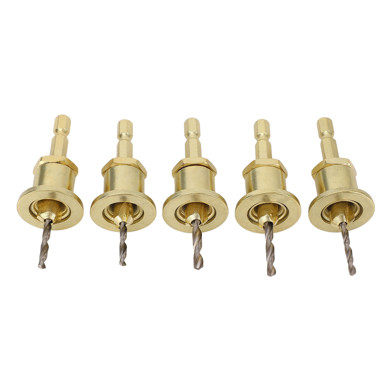 1/4" Senkbohrer-set, Verstellbarer Sechskantschaft Von 2,8 Bis 4 Mm, Senkfräse Mit Anschlagschraube, 10 Mm Durchmesser, 5-teilig.