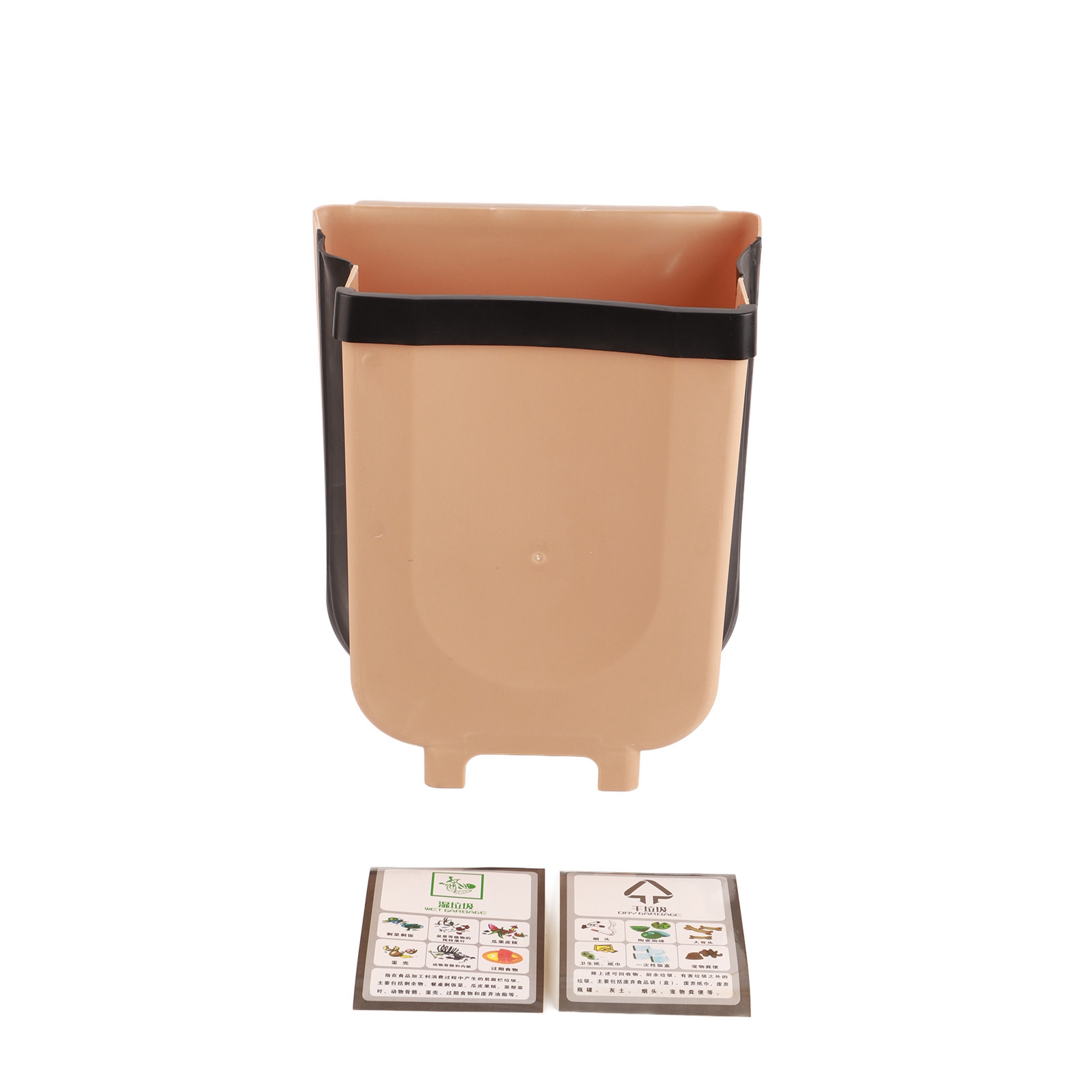Zusammenklappbarer 9-liter-hänge-küchenabfalleimer Aus Kunststoff Mit Montagehalterung Für Schlafzimmer, Büro, Café.