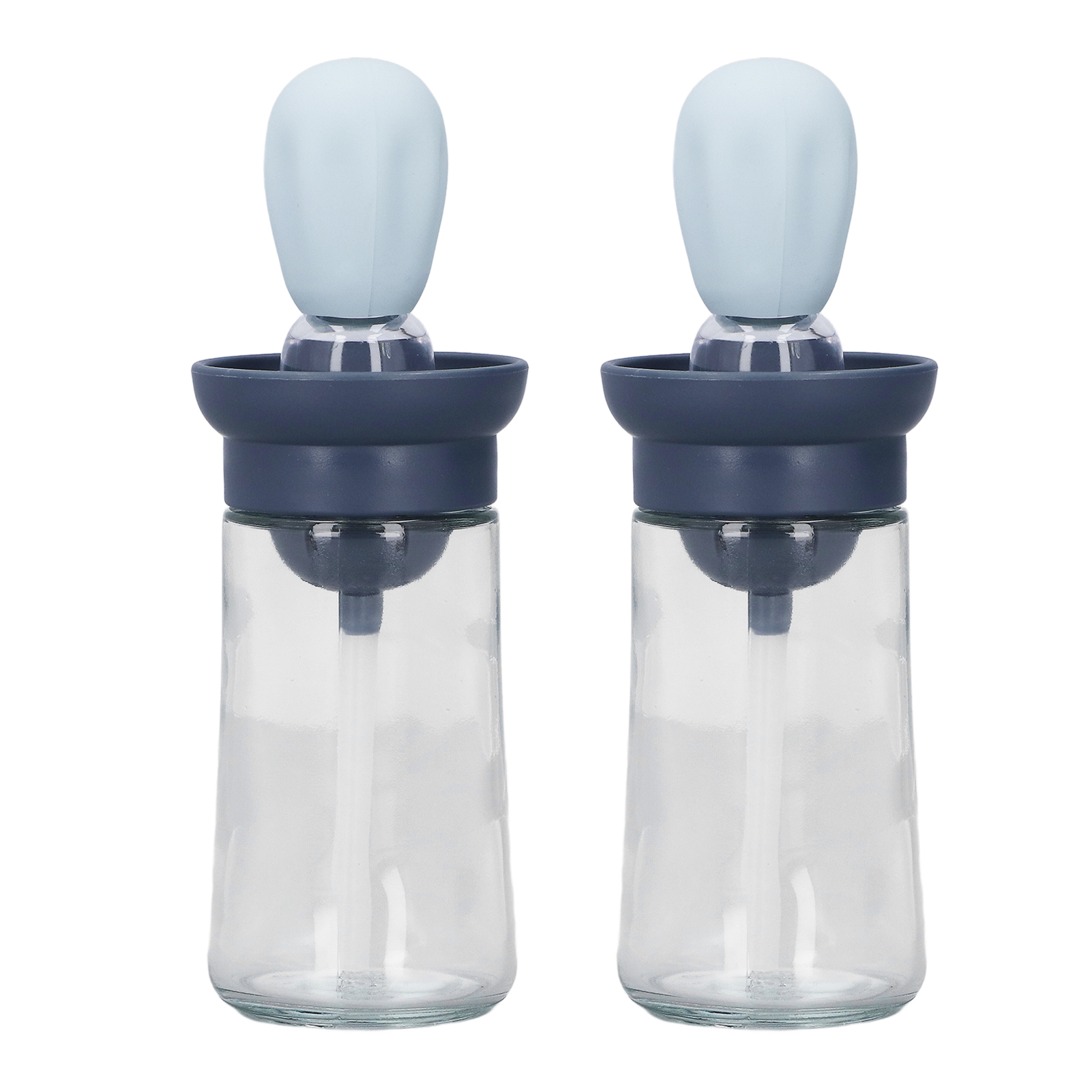 Ölbehälter Mit Silikonpinsel, Dosierflasche Zum Kochen, Grillen Und Backen, Blau, 2 Stück.