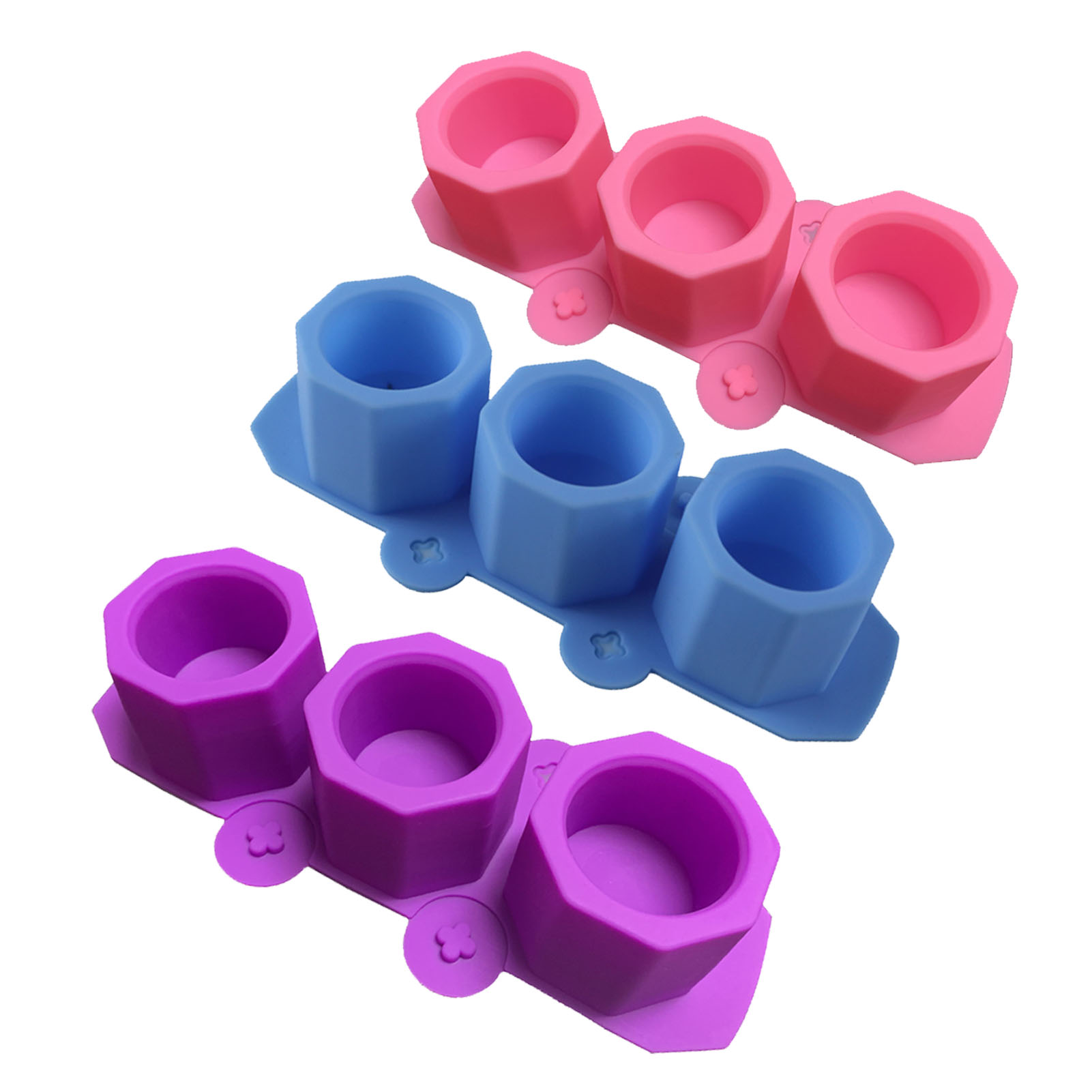 Silikon-pflanzgefäßform, 3-teilig, Zur Herstellung Von Betonblumentöpfen, Sukkulentenpflanzen, Blau, Rosa, Lila.