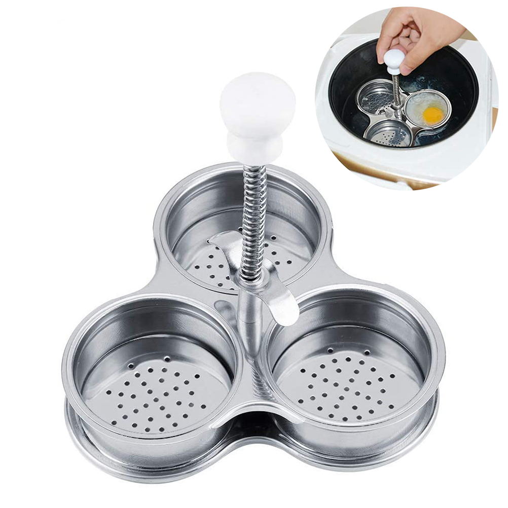 Eierkocher Mit 3 Mulden, Edelstahlkessel, Gerät Zum Weichkochen Von Eiern, Küchenhelfer.